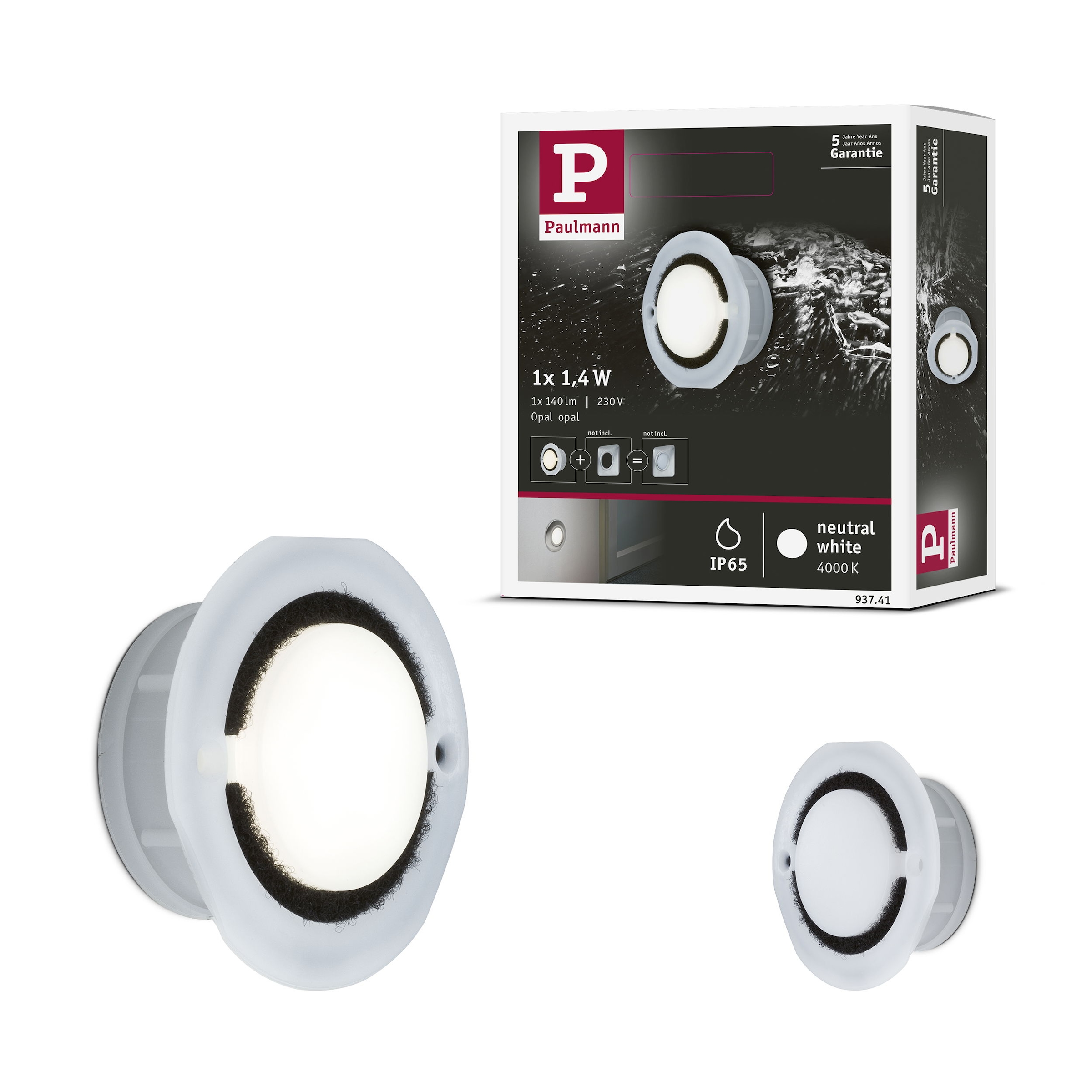 Paulmann LED Wandleuchte »Special Line IP65 rund 76mm 1,4W 60lm 230V 4000K Opal« 1 Stk. Neutralweiß Wandeinbauleuchte