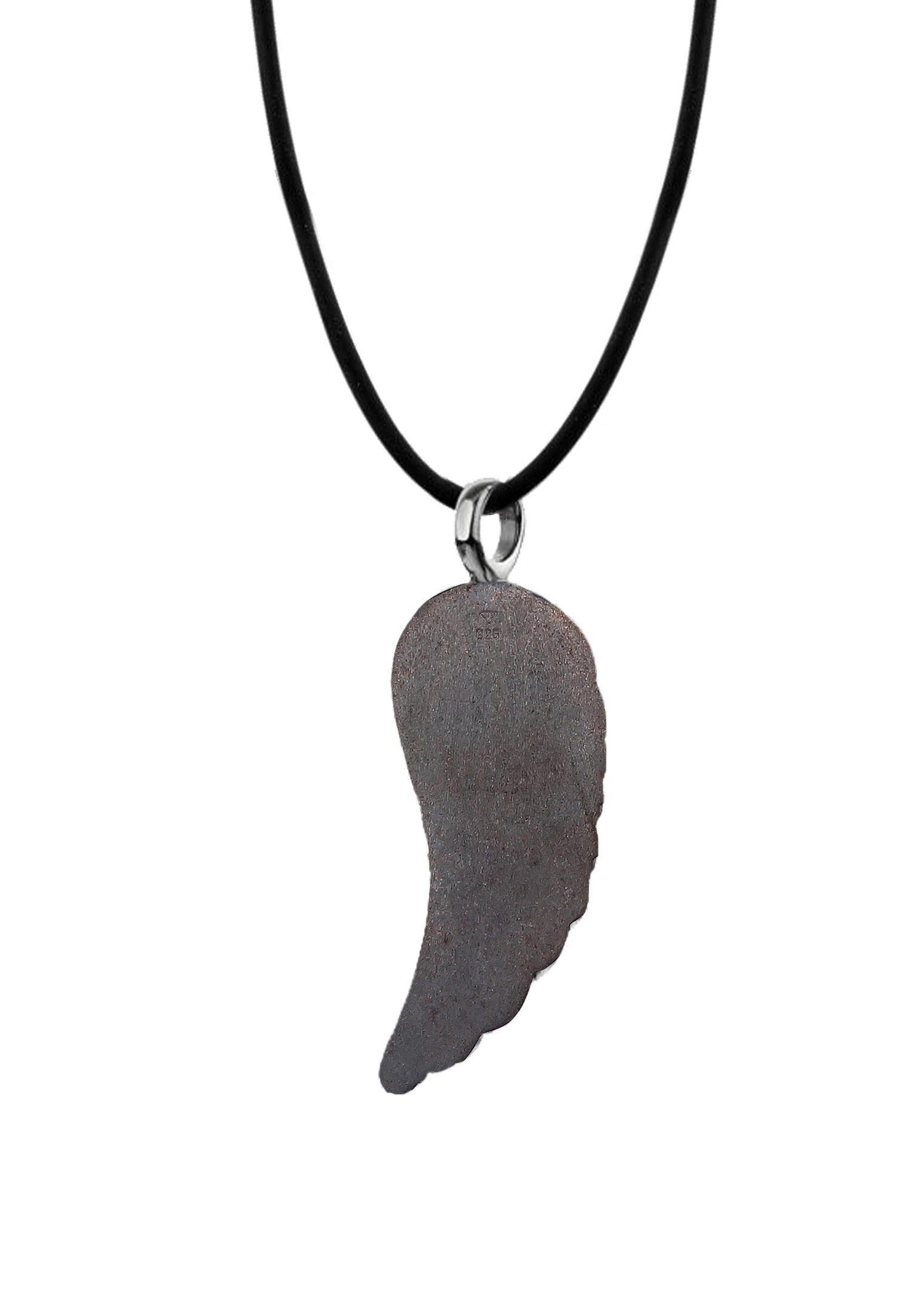 Nenalina Collierkettchen »Flügel-Anhänger Kautschuk 925 Silber«