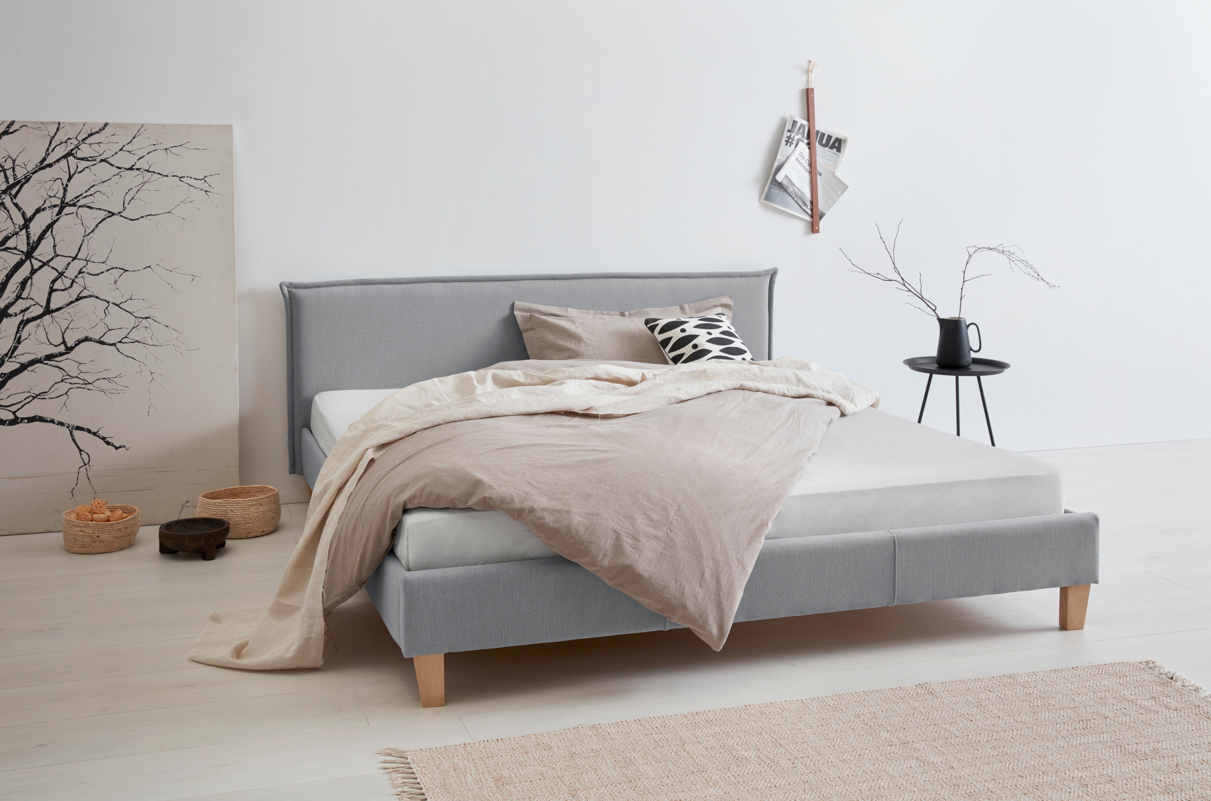 OTTO products "Heddi" in 5 Breiten: von 90cm-200cm, Biese am Kopfteil, Strukturstoff
