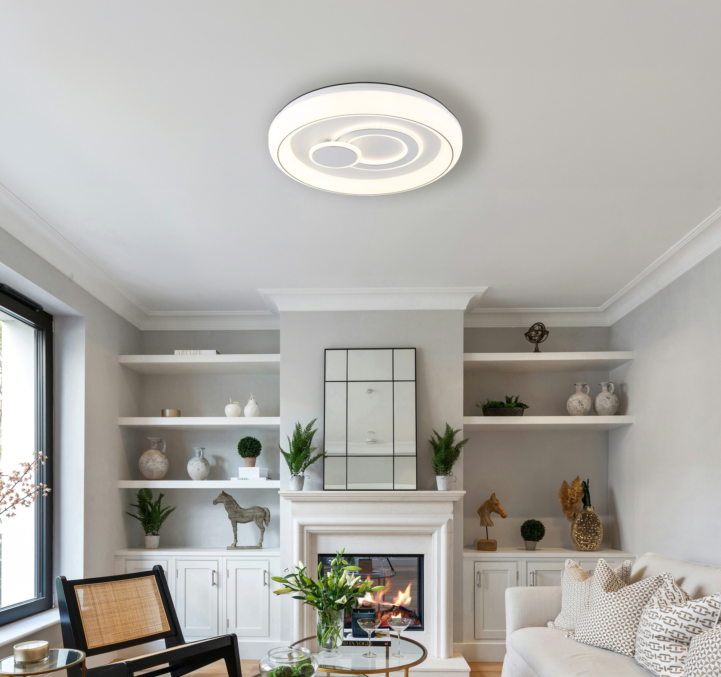 GLOBO LIGHTING Deckenleuchte »RUIZ« LED-Modul 1 Stk. warmweiß - kaltweiß Deckenlampe Wohnzimmer-Leuchte Schlafzimmer-Leuchte Flur Küche