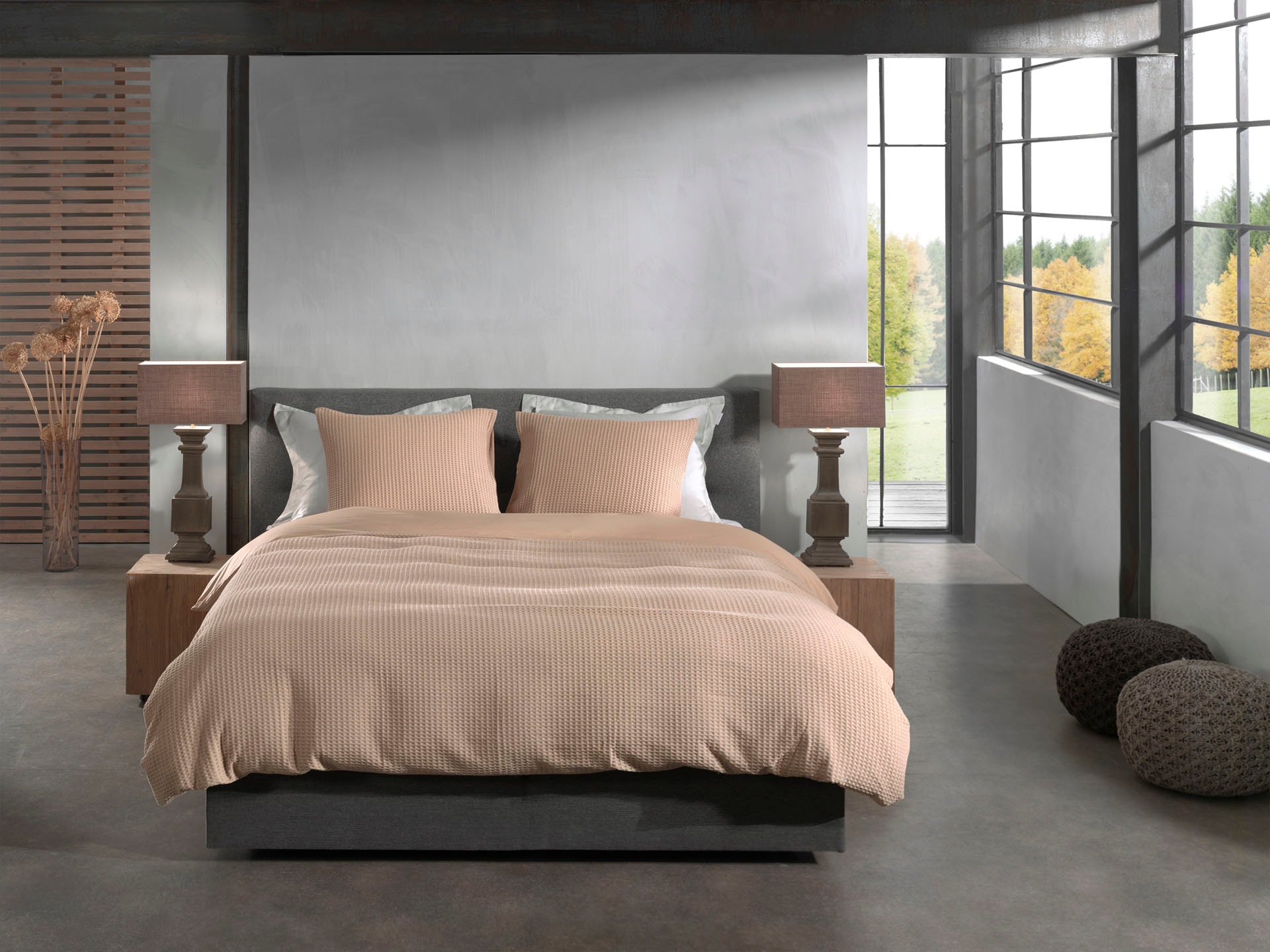 Heckett & Lane Wendebettwäsche "Vafala" 2 Stk. Waffelmuster,100% Baumwolle günstig online kaufen