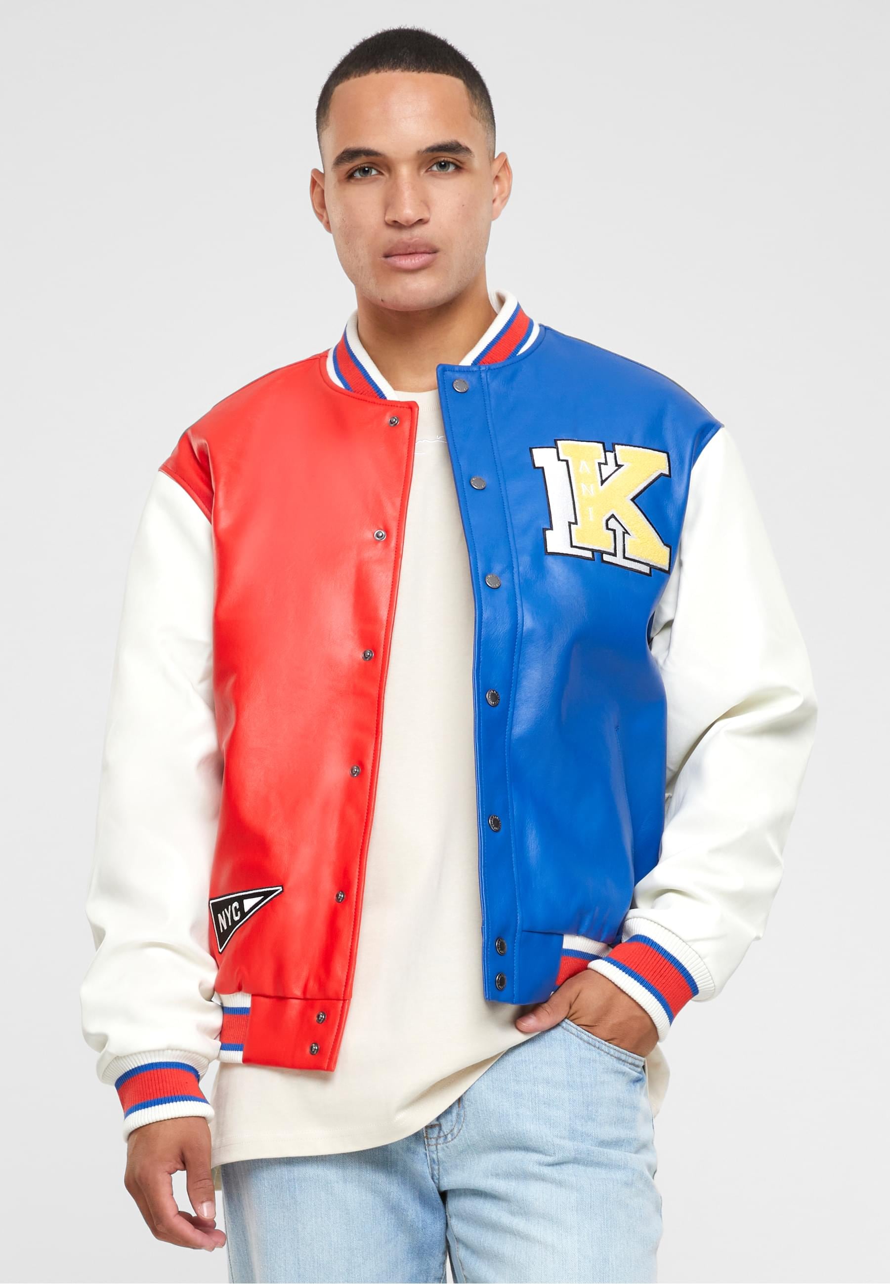 Karl Kani Allwetterjacke »Karl Kani Herren KK Retro Patch Block College Jacket«, (1 St.), ohne Kapuze