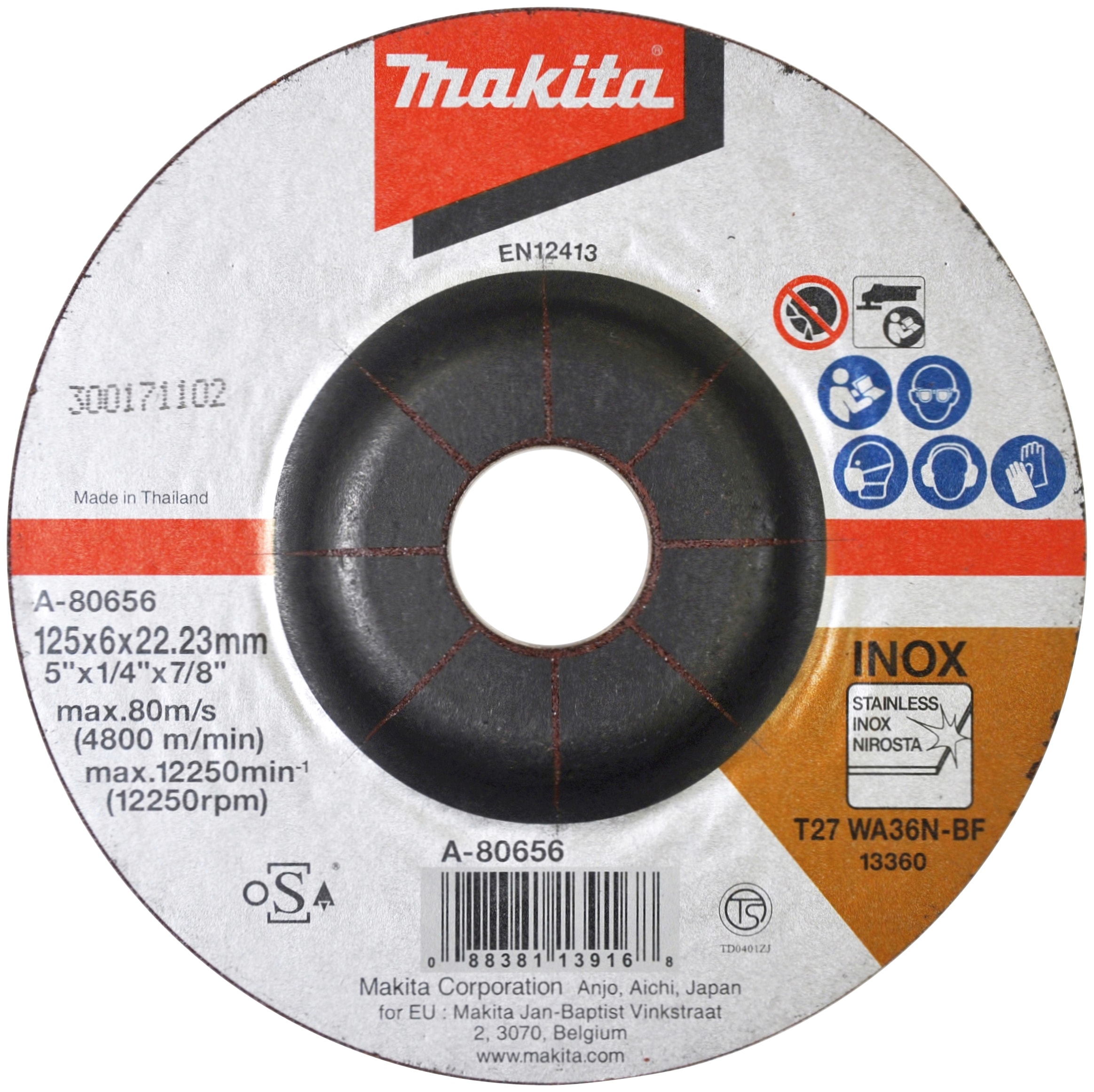 Makita Akku-Winkelschleifer »DGA517RTJ«, (Set, 8 tlg.), 18 V / 5,0 Ah mit Paddleschalter