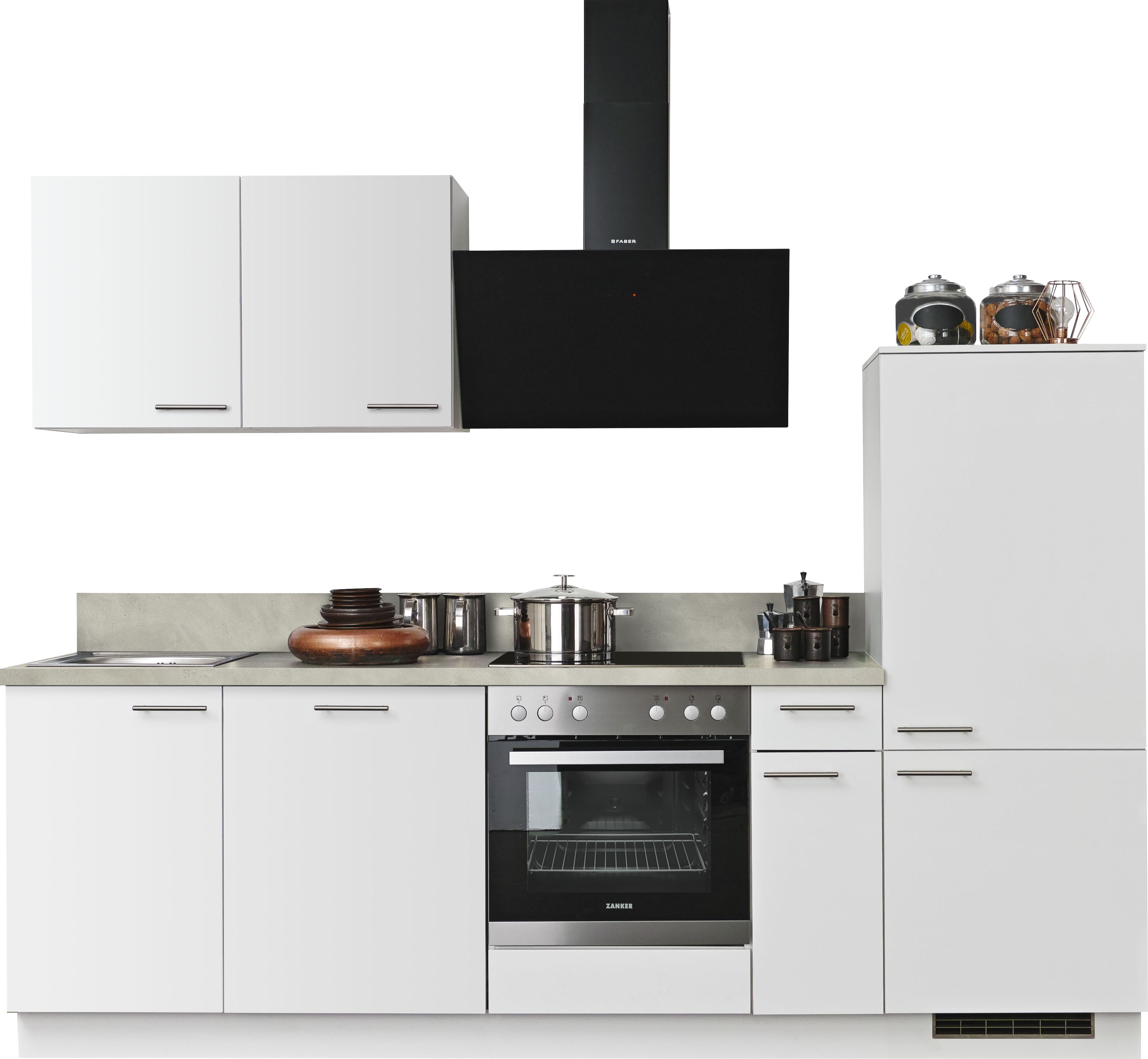 KOCHSTATION "KS-Scafa, mit höhenverstellbaren Füßen, vormontiert, mit" Soft-Close, wahl. mit E-Geräten inkl. Geschirrspüler, Breite 260 cm