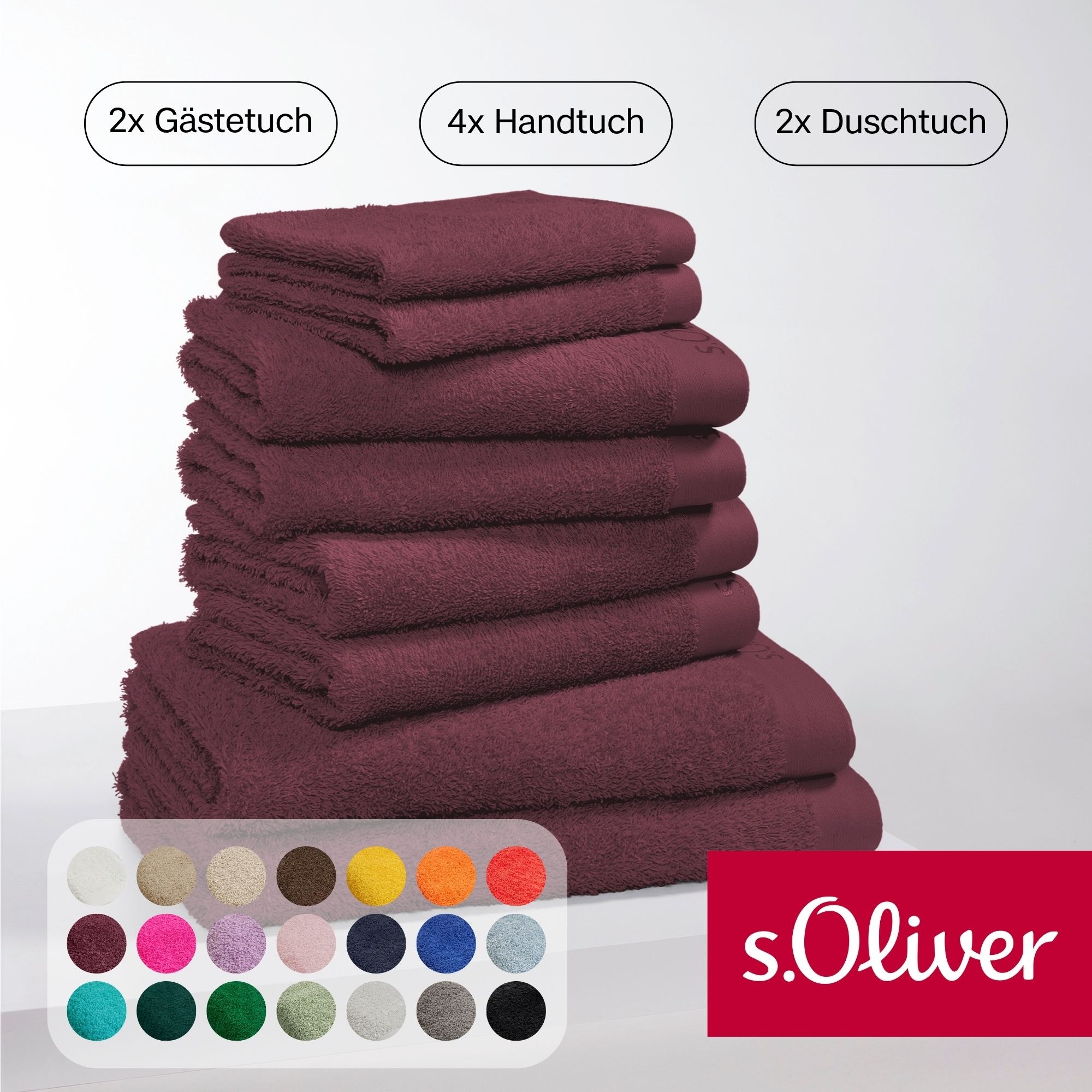 s.Oliver Handtuch Set "s.Oliver, Premium Qualität, 600 gr/m²" Set 8 Stk. Wa günstig online kaufen