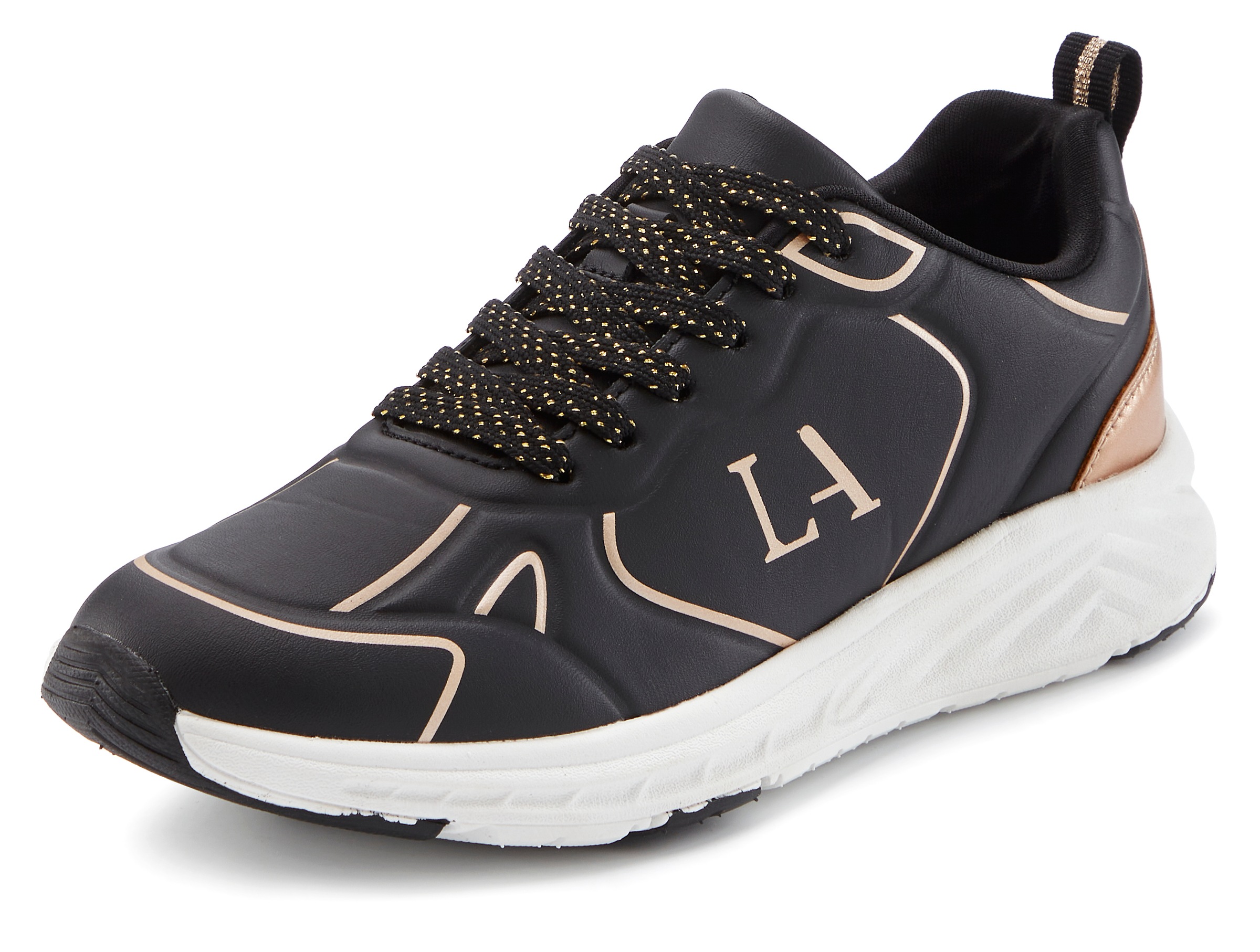 LASCANA Sneaker "Freizeitschuh, Schnürschuh", mit Farbakzenten VEGAN günstig online kaufen