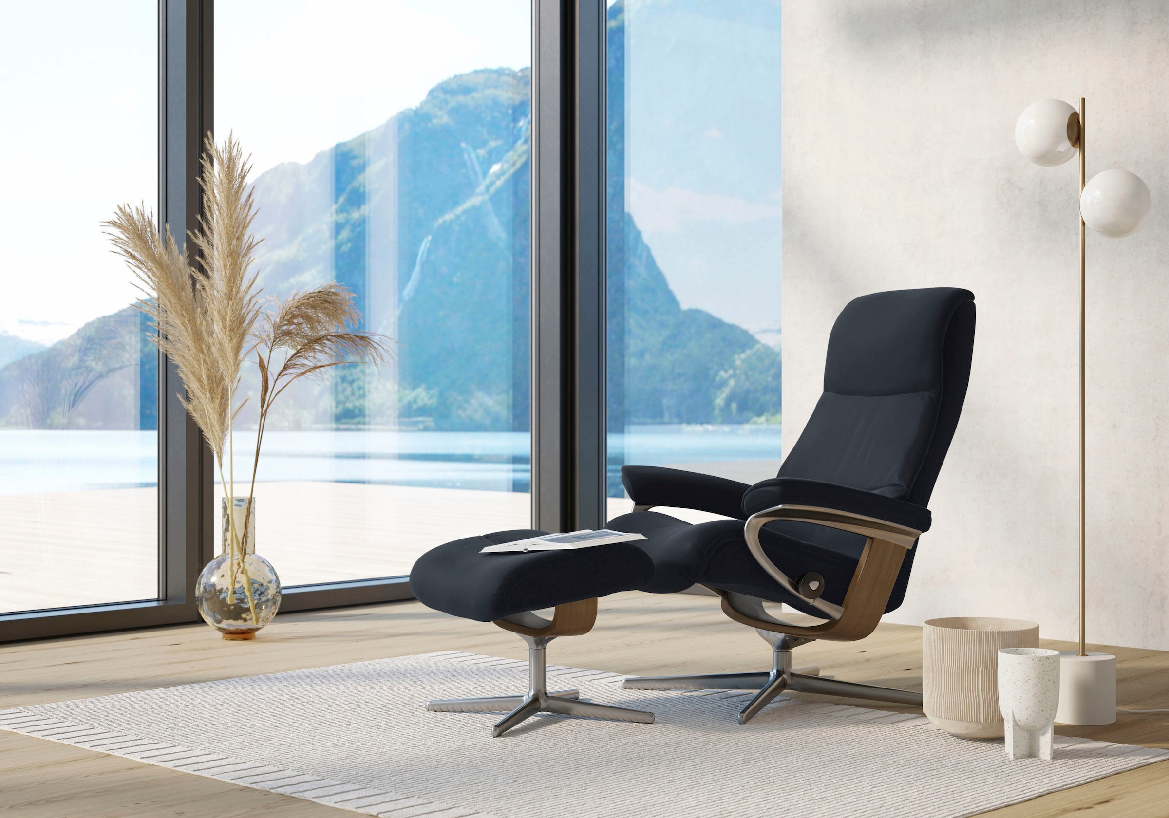 Stressless Relaxsessel "View", mit Cross Base, Größe S, M & L, Holzakzent E günstig online kaufen