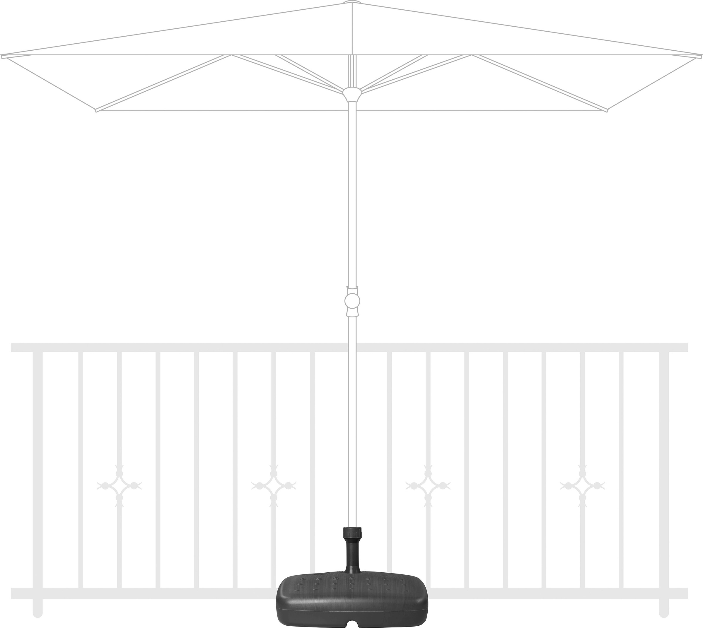 doppler® Kunststoffschirmständer, (1 tlg.), für Sonnenschirme bis ca. 180 cm, 17 l