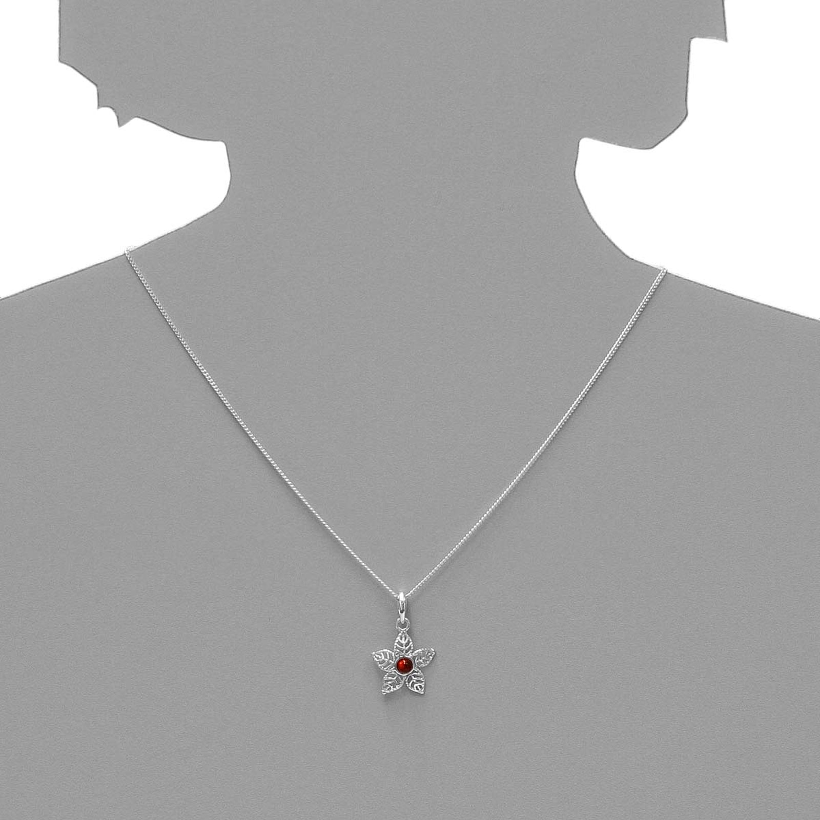 OSTSEE-SCHMUCK Kette mit Anhänger »- Blüte - Silber 925/000 - Bernstein«
