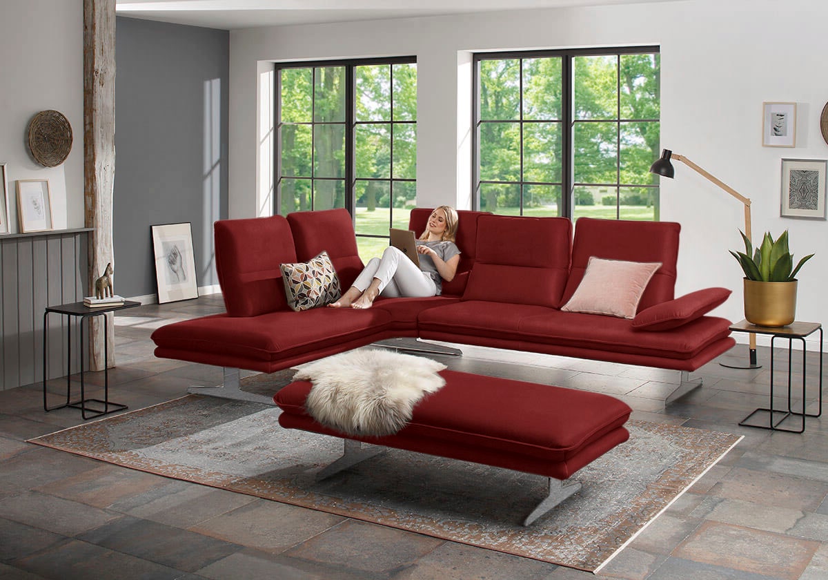 W.SCHILLIG Ecksofa "broadway, Designsofa, mit tollem Sitzkomfort, L-Form", günstig online kaufen