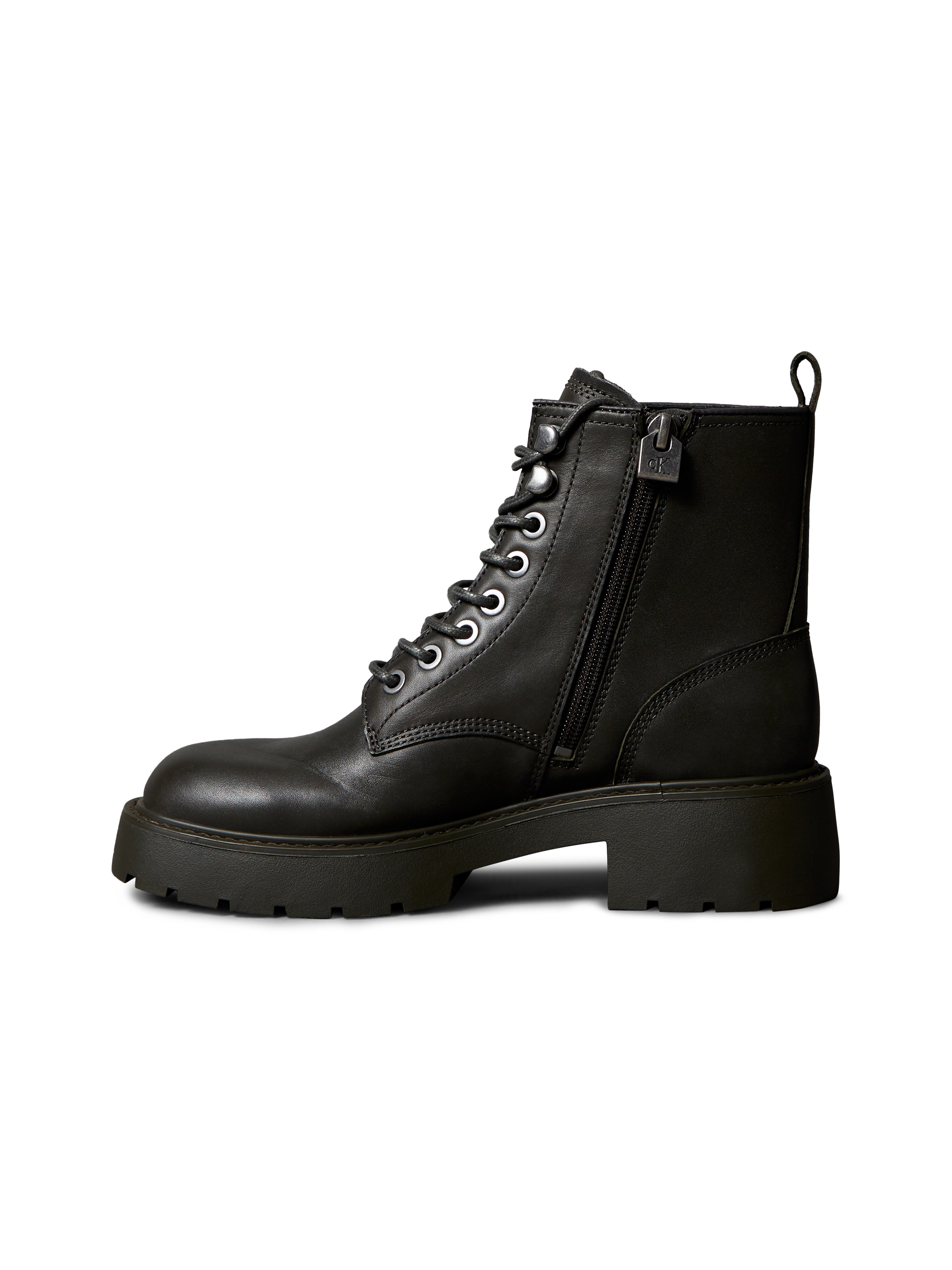 Calvin Klein Jeans Schnürboots »CHUNKY LACE UP ZIP BOOT«, Schnürstiefelette, Plateauboots, Festival, mit Anziehlasche