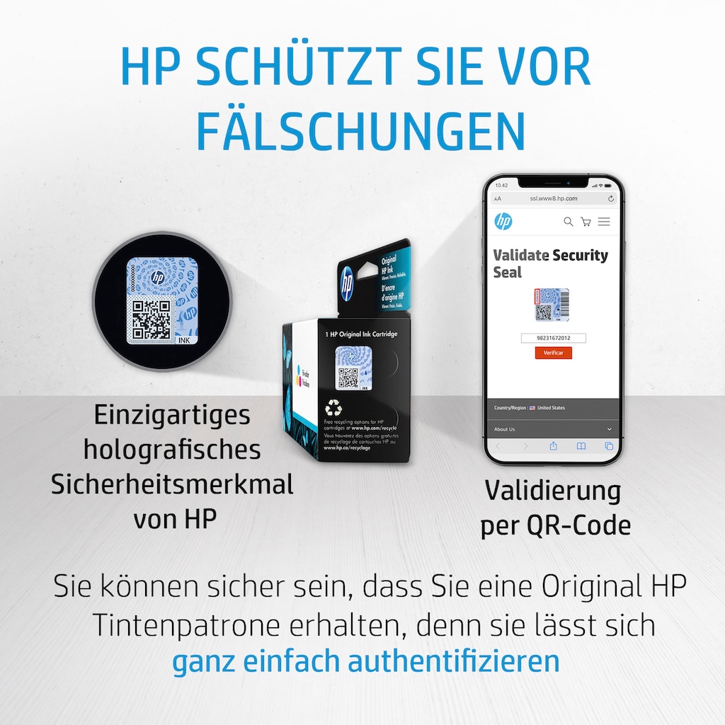 HP Nachfülltinte »305 2er-Pack 6ZD17AE, Cyan/Magenta/Gelb/Schwarz«, für HP, (Packung, 2 St.), Instant Ink, Druckerpatrone original, Kombi