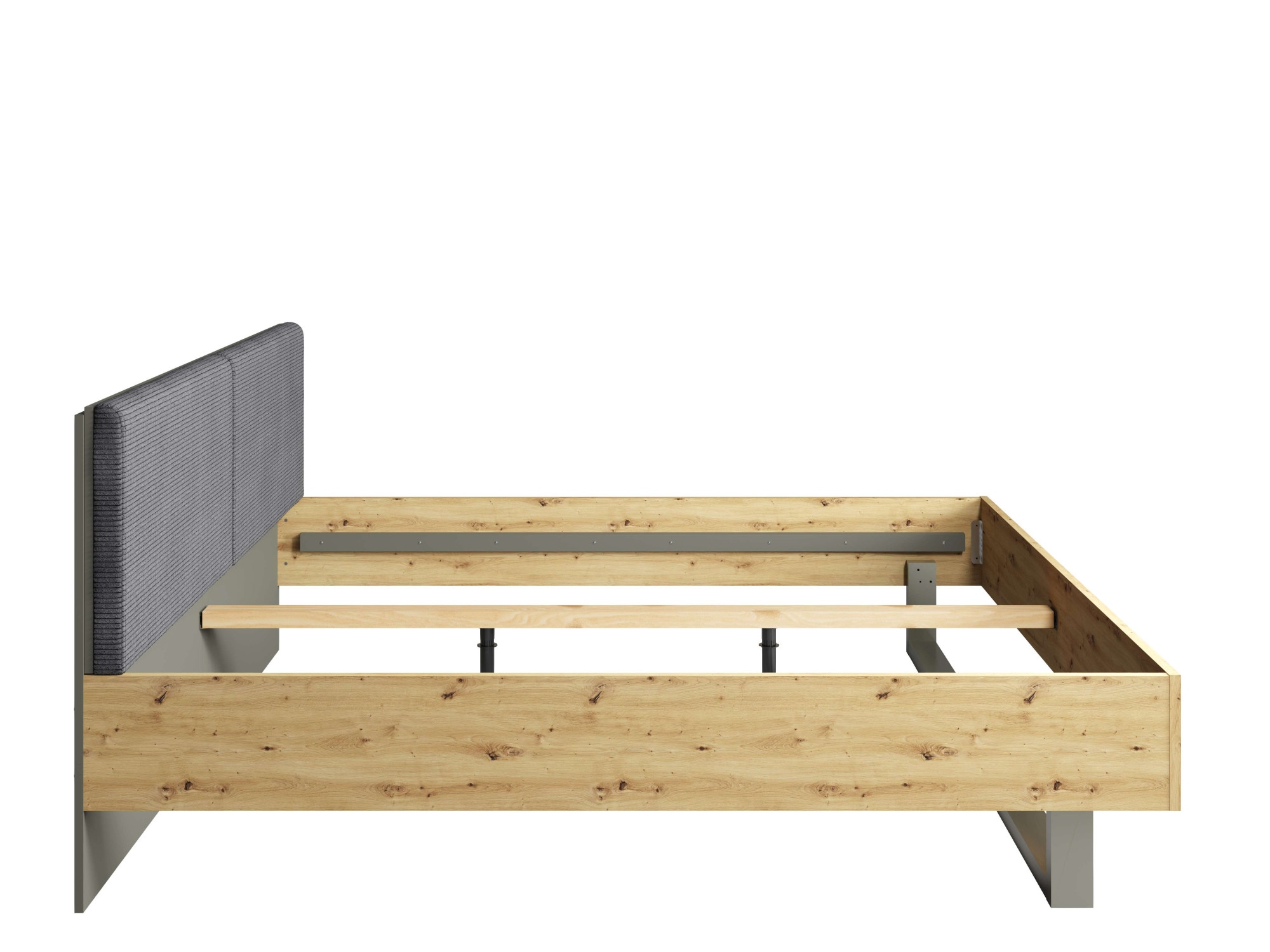 Home affaire Polsterbett »Bett Loreto, Maße: B/T/H 185,5/211/98 cm«, Bett 180x200 cm mit gepolstertem Kopfteil