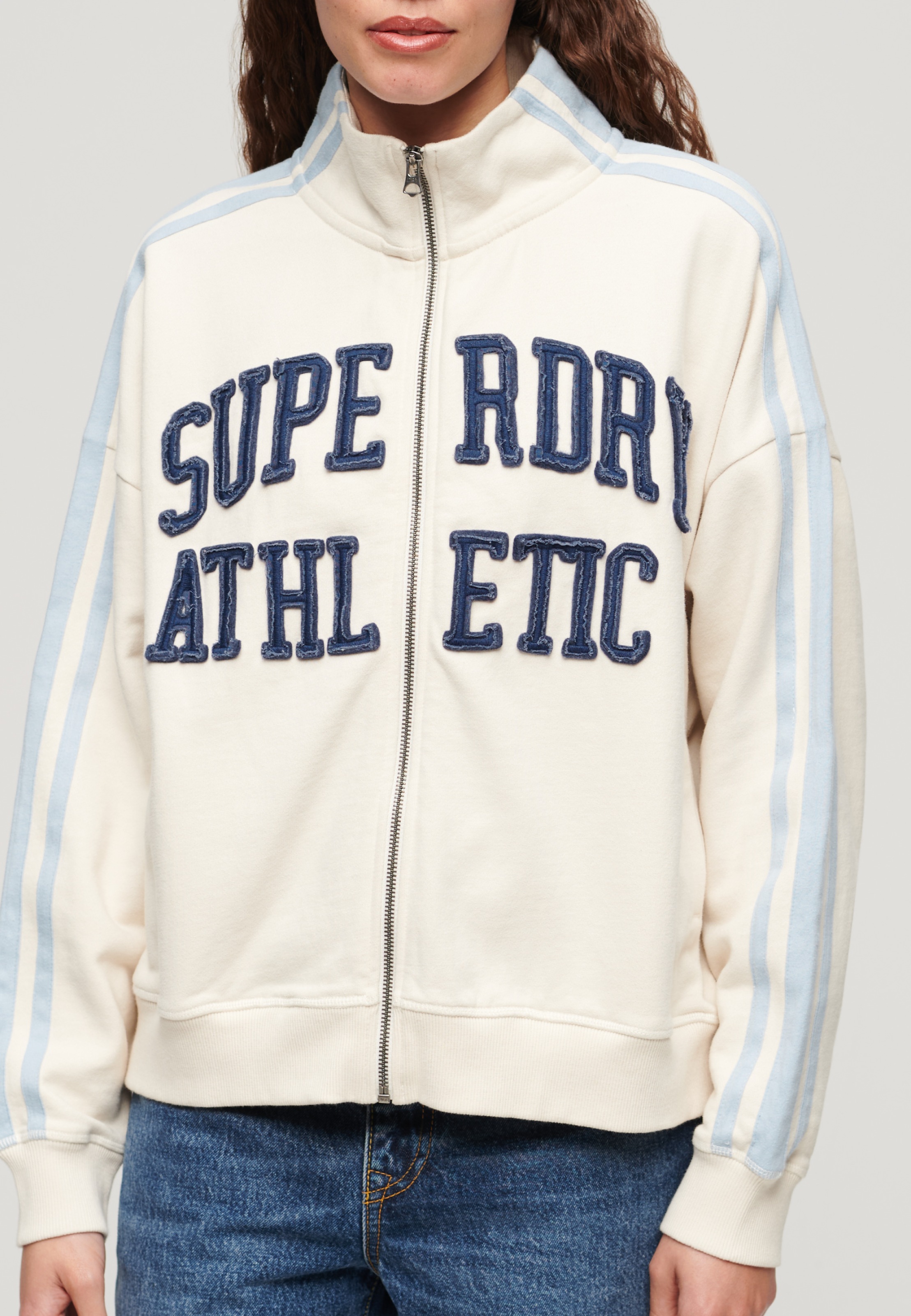 Superdry Sweatjacke »ATHLETIC APPLQ LOOSE ZIP TRACK«, mit hochwertiger Front-Applikation