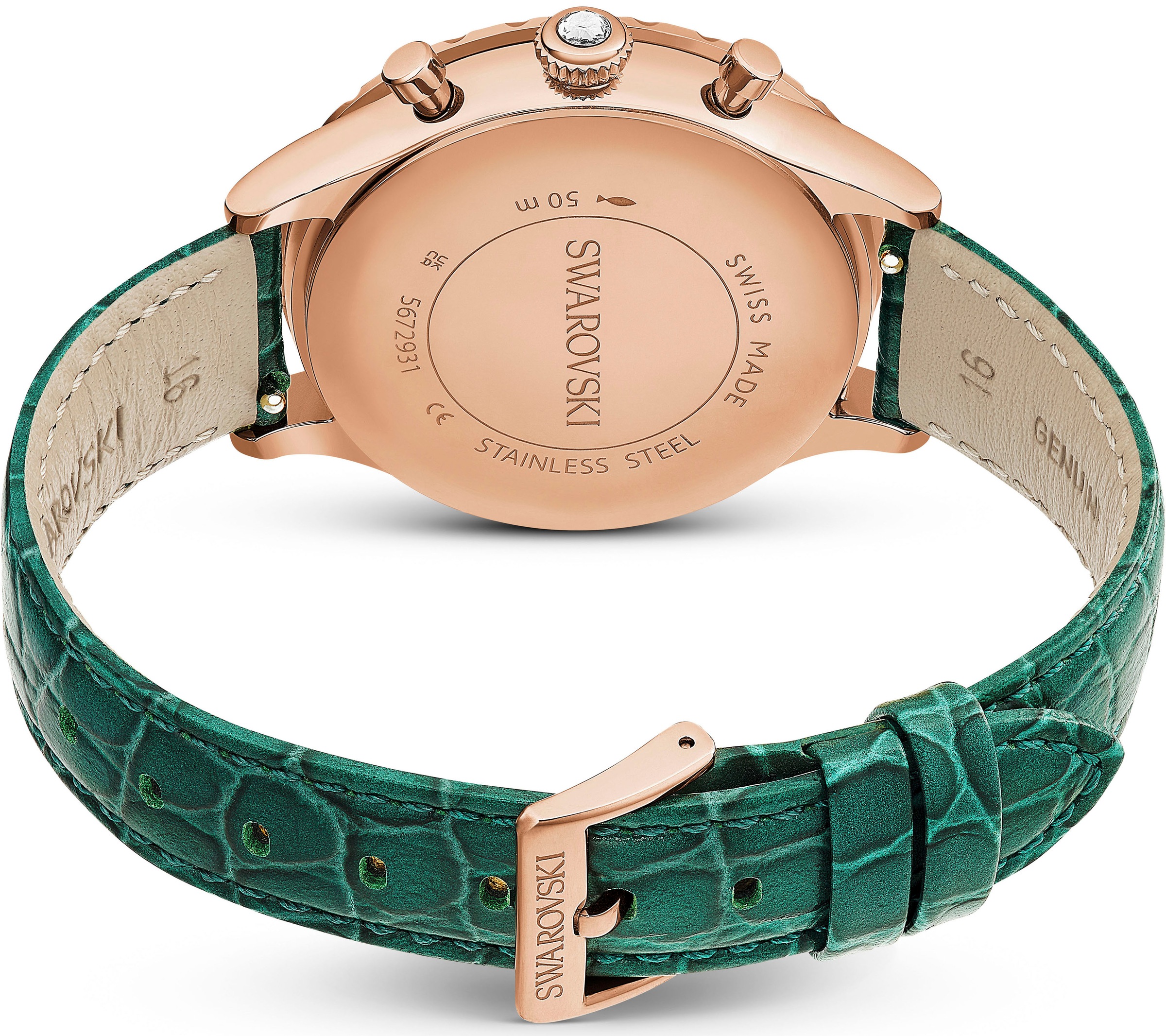Swarovski Chronograph »OCTEA CHRONO«, Armbanduhr, Quarzuhr, Damenuhr, Swarovski-Kristalle, Swiss Made