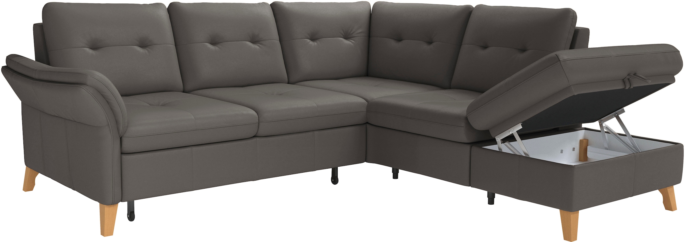 sit&more Ecksofa »Göteborg«, inkl. Sitztiefenverstellung, wahlweise mit Bettfunktion & Bettkasten