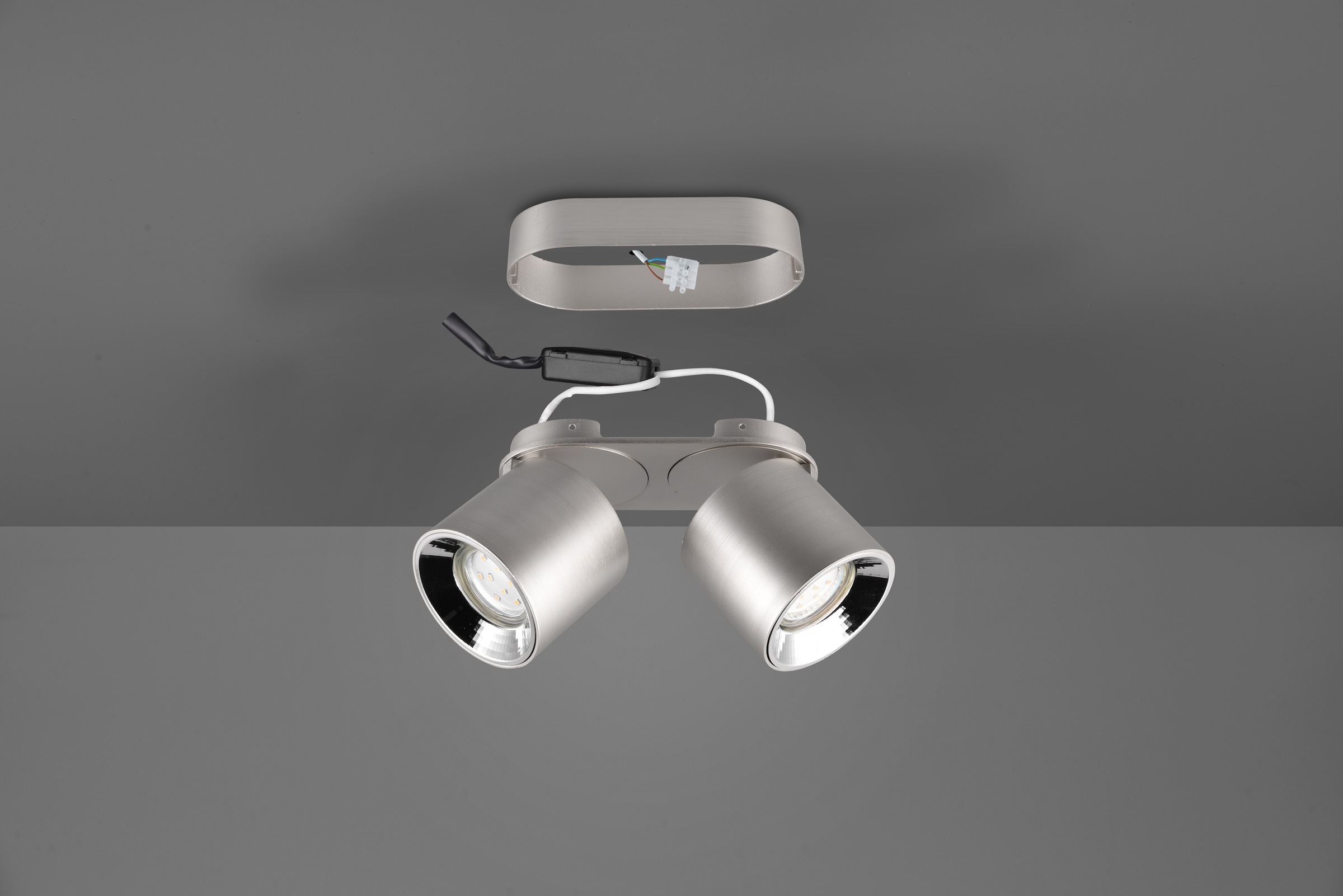 TRIO Leuchten Deckenleuchte »GUAYANA, Deckenspot 2-flammig exkl 2x GU10 max 10W Spot verstellbar« GU10 1 Stk. warmweiß - kaltweiß als Aufbauspot oder Einbauspot nutzbar Spot schwenkbar und drehbar