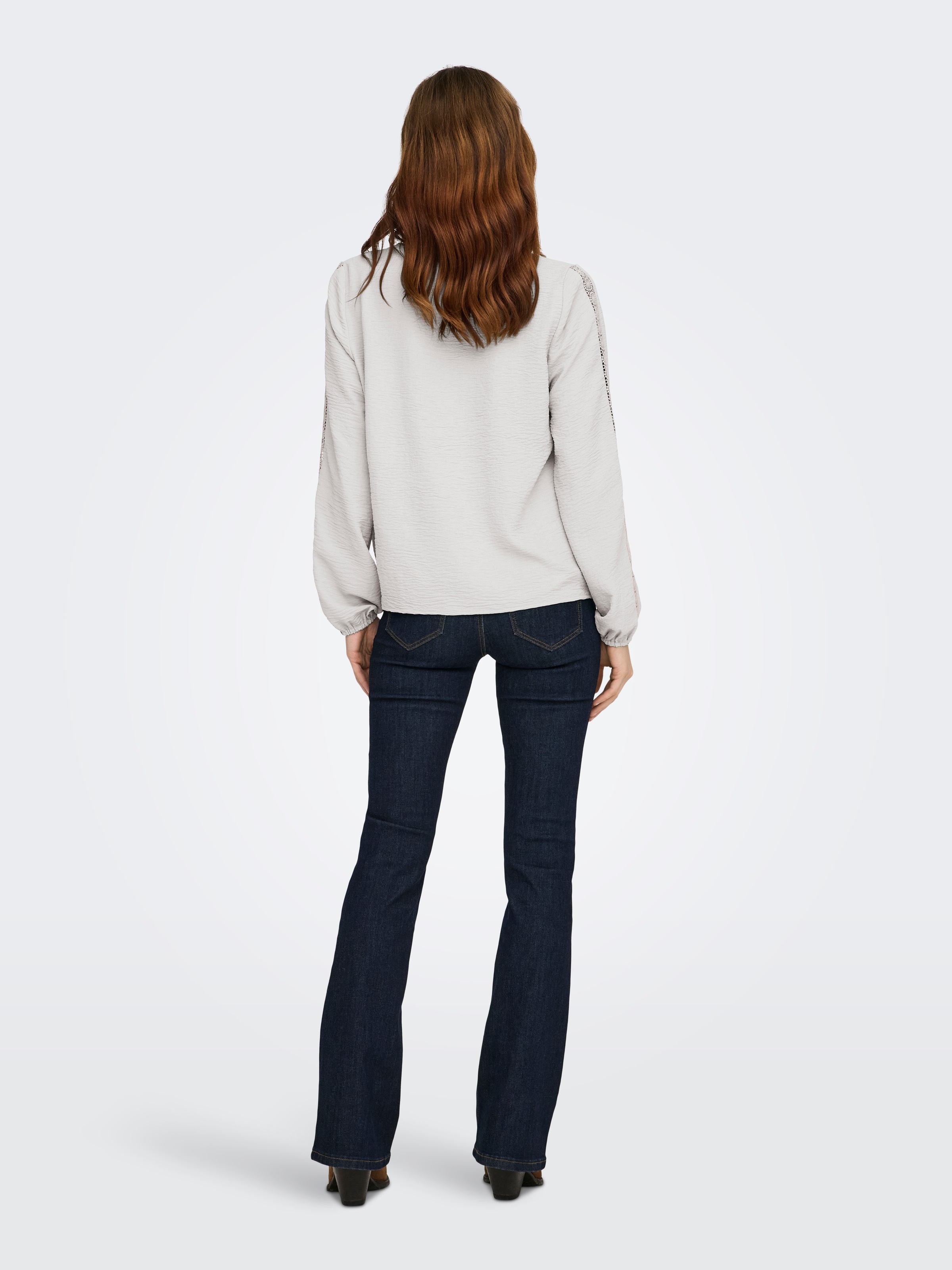 ONLY Langarmbluse "ONLGREGOR METTE LS LACE TOP WVN" Kunstfaser, regular fit günstig online kaufen