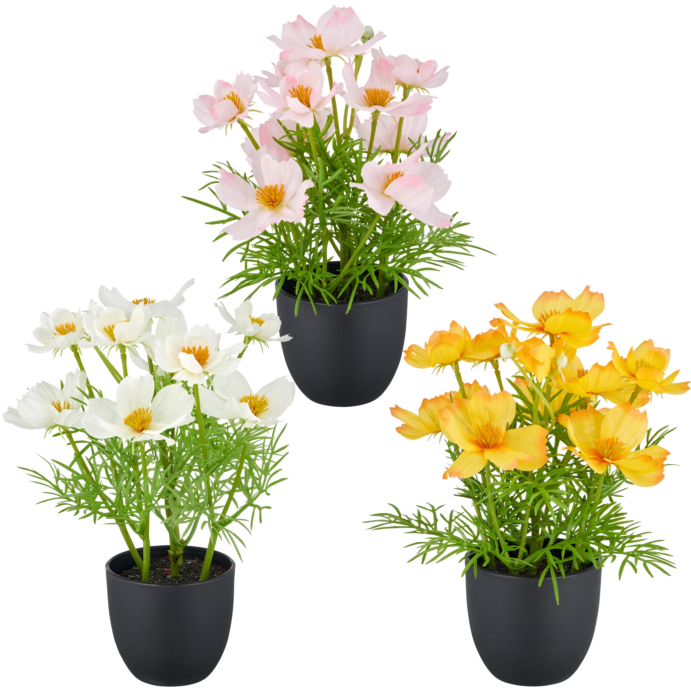 Creativ green Kunstpflanze "Cosmea", mit farbenfrohen Blüten günstig online kaufen