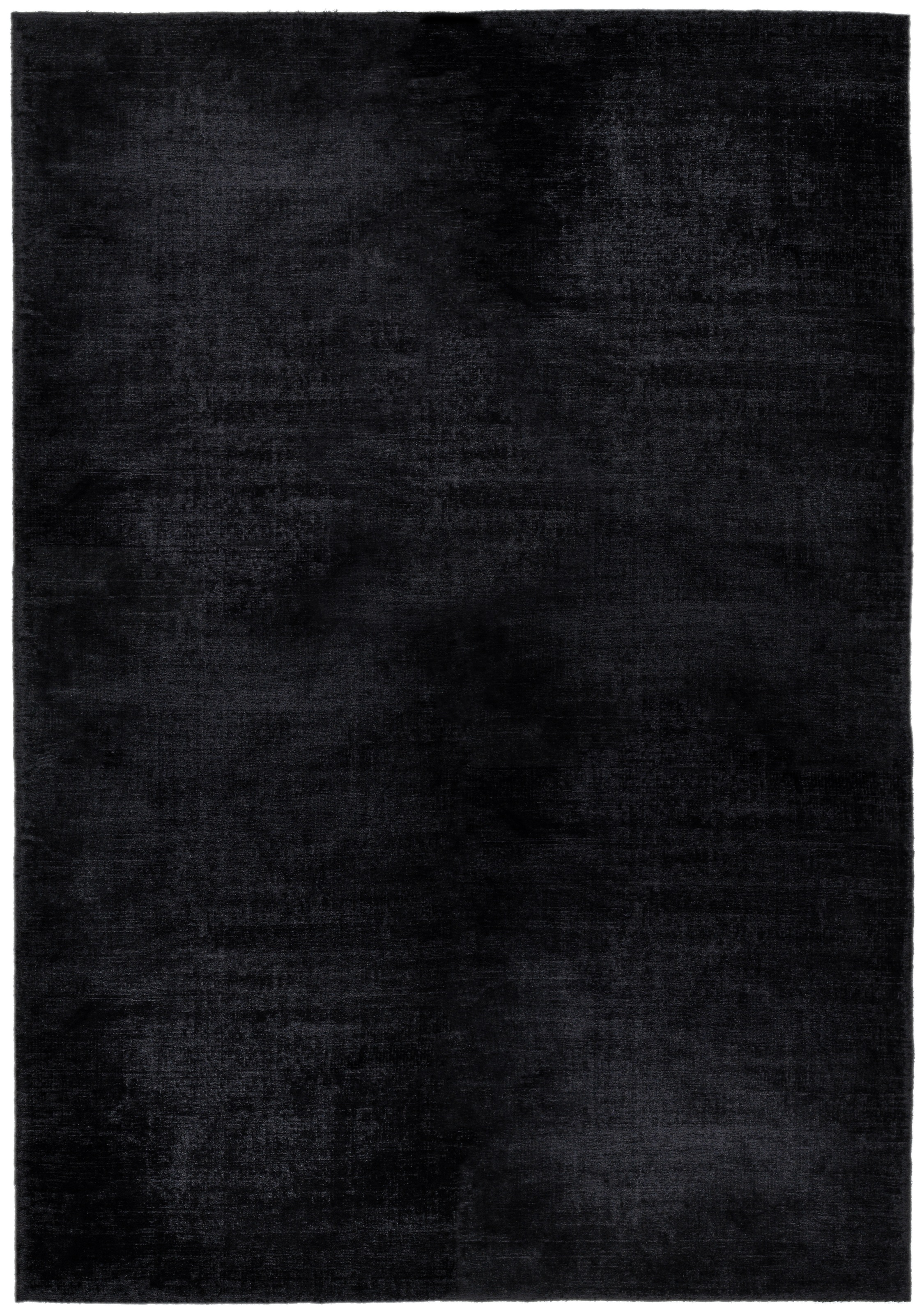 Teppich TOM TAILOR HOME, B:160cm H:8mm L:230cm, schwarz, Viskose, Wohnzimmer, Teppiche, "Shine uni", Handweb Teppich, 100% Viskose, handgewebt, mit