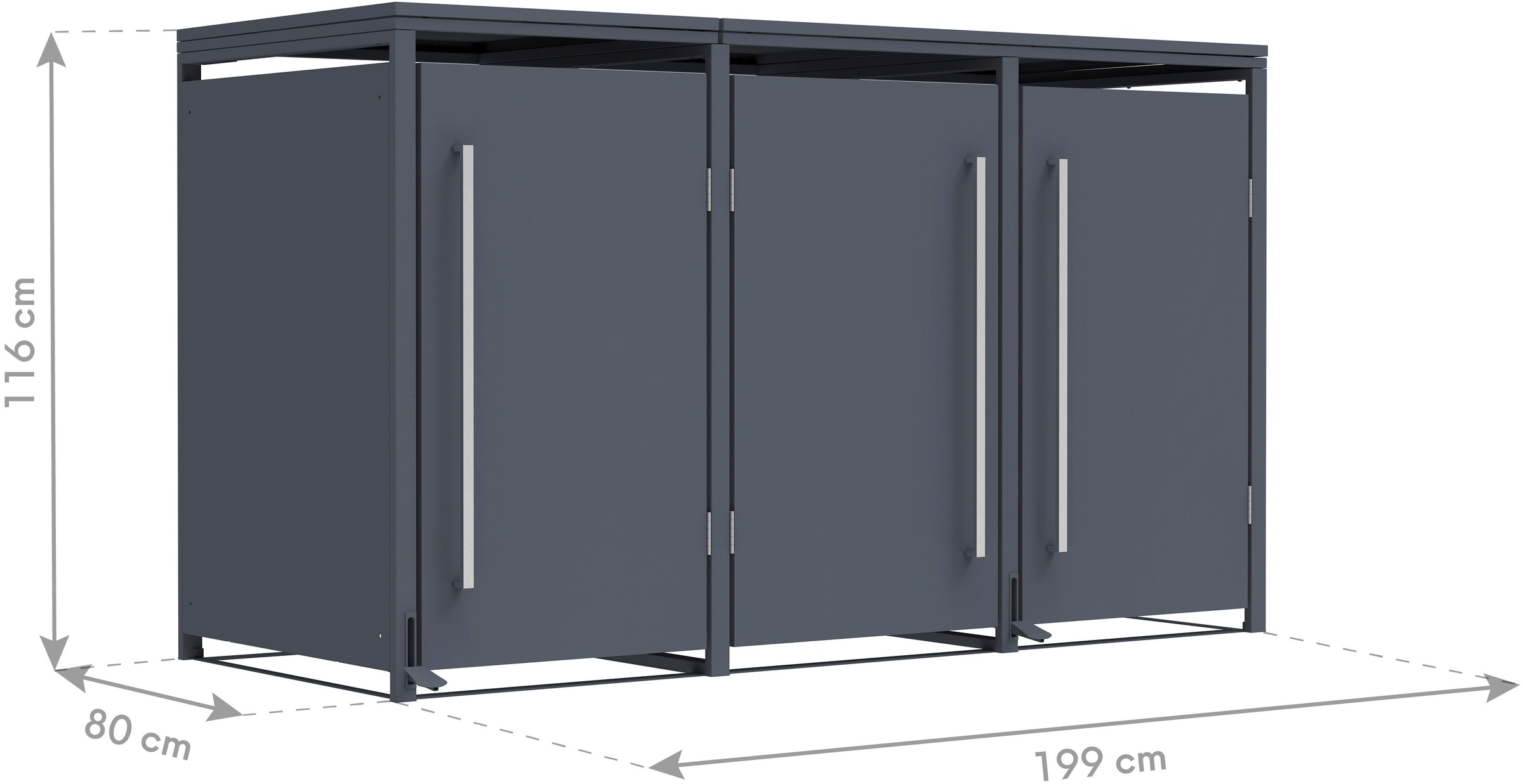 WESTMANN Mülltonnenbox »Pedura 3« BxTxH: 199x80x116 cm, für 3x240 L Mülltonnen