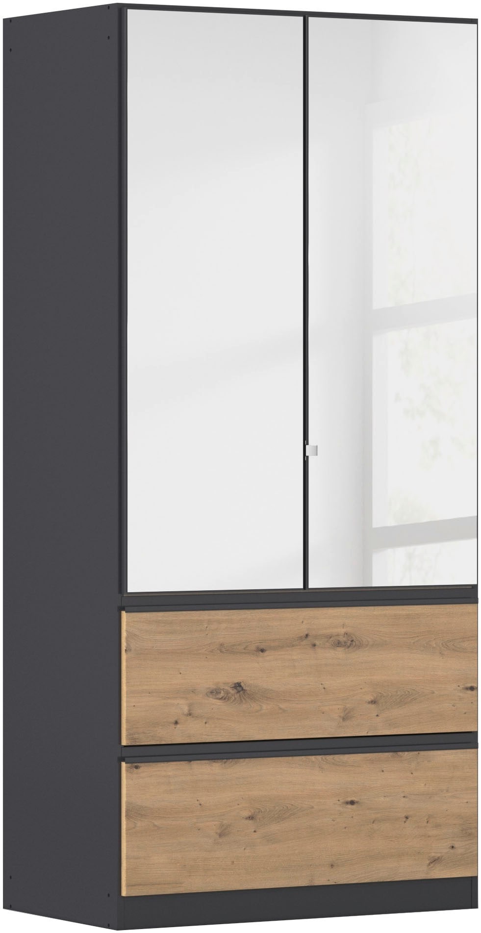 rauch Drehtürenschrank "Kleiderschrank Schrank Garderobe COSTA in den Breiten 91/136/181 cm" in 3 Ausstattungen BASIC/CLASSIC/PREMIUM, mit Spiegel, grifflose Front und Push-to-Open Funktion MADE IN GERMANY
