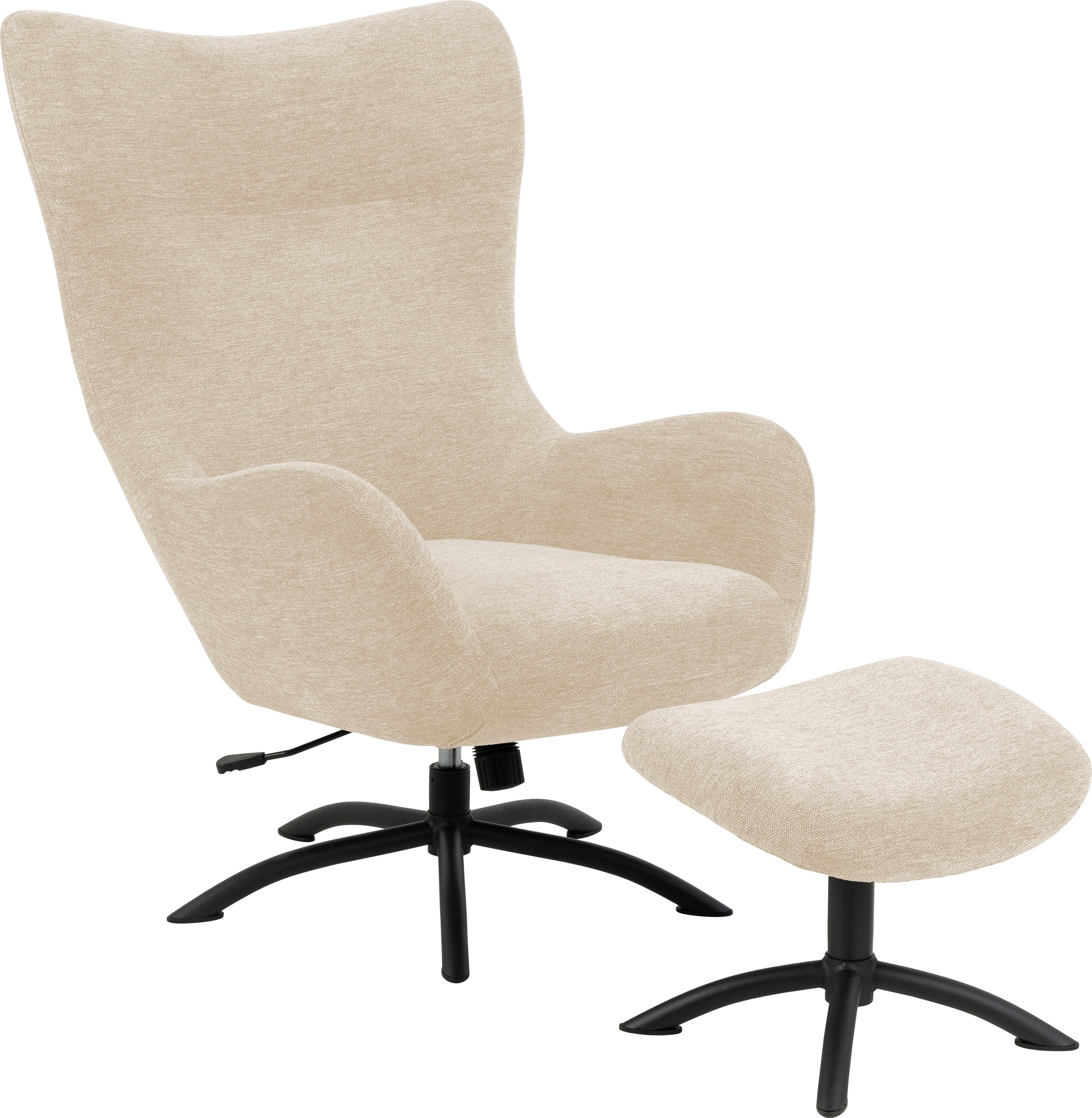 ACTONA GROUP Loungesessel "Tina" 2 Stk. tlg. mit Fußhocker, Dreh- und Kippf günstig online kaufen