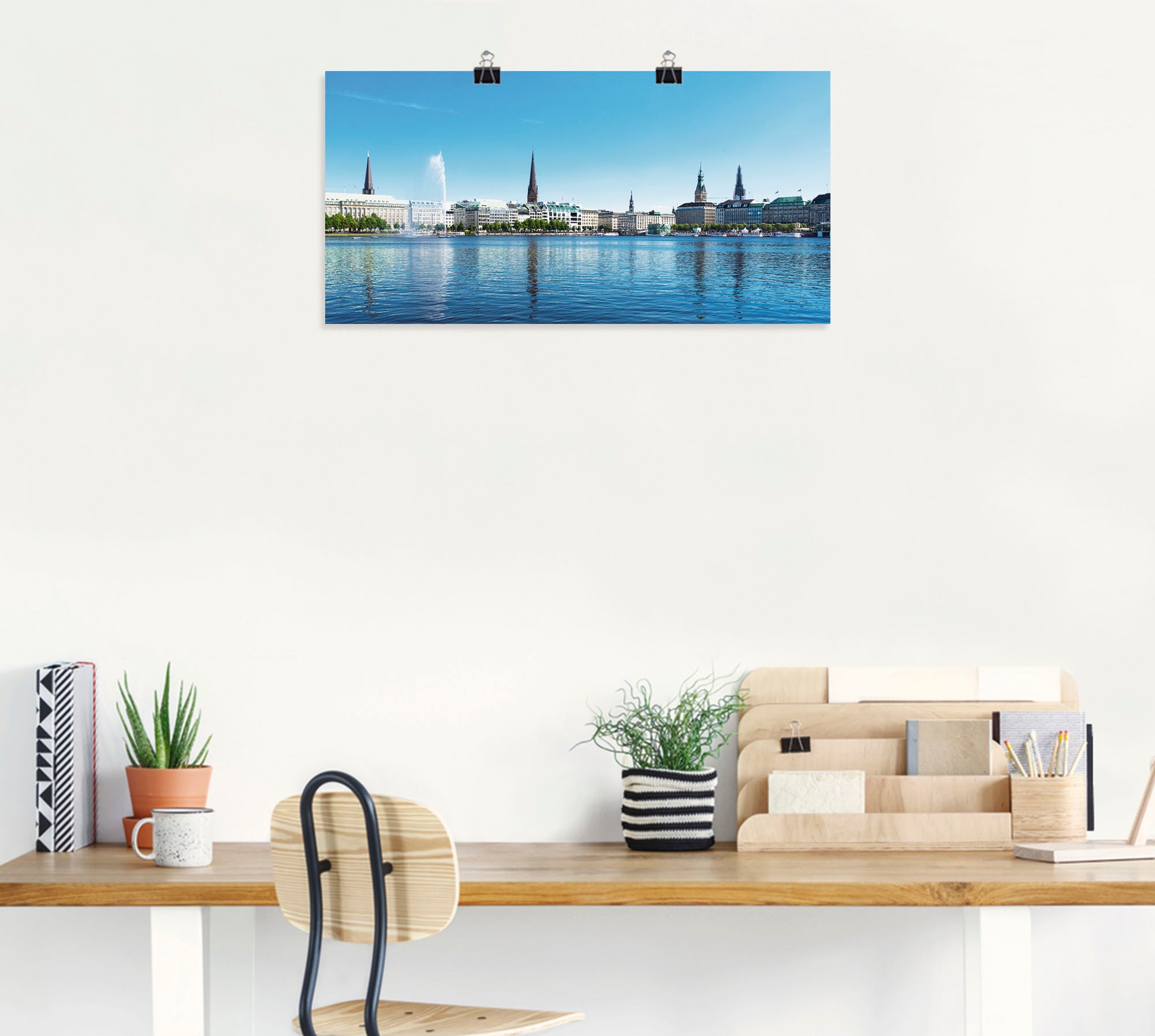 Artland Wandbild »Hamburg Alsterpanorama«, Deutschland, (1 St.), als Leinwandbild, Poster in verschied. Größen