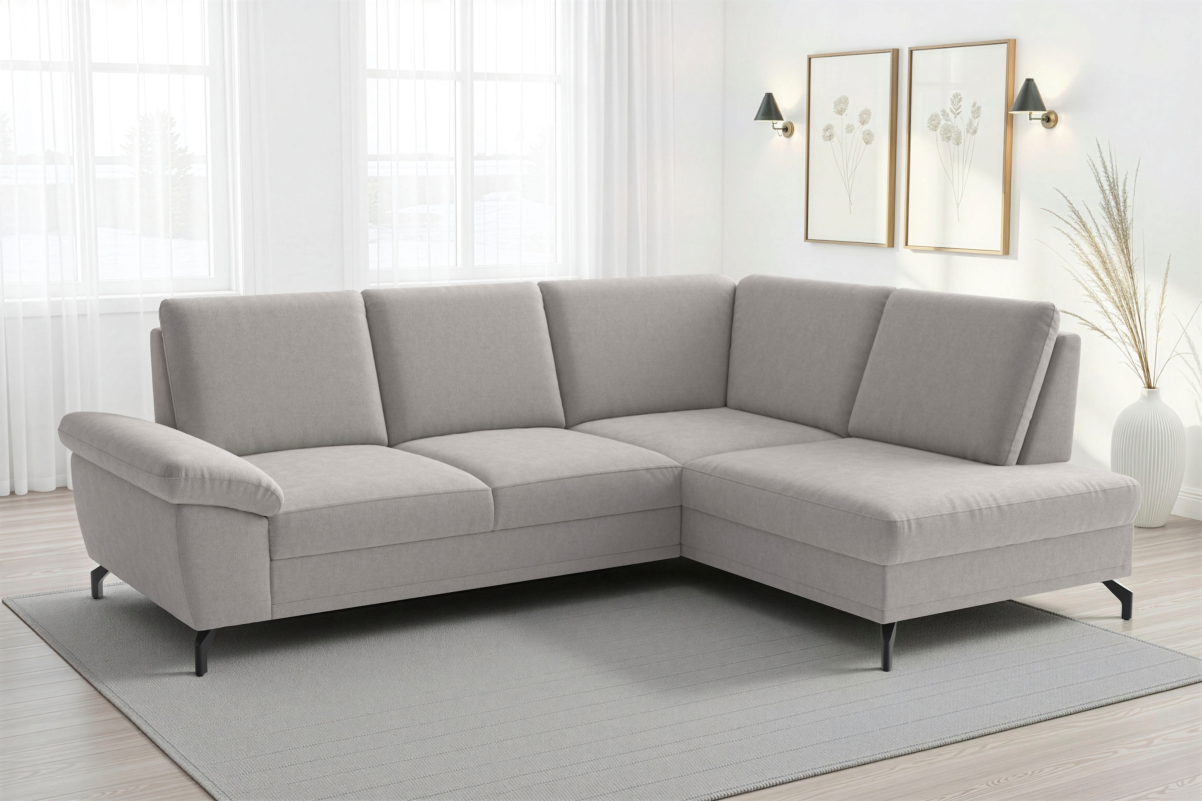 sit&more Ecksofa "Chelsea L-Form, B: 249 cm, Armteil- & Sitztiefenverstellung" optional Schlaffunktion und Bettkasten