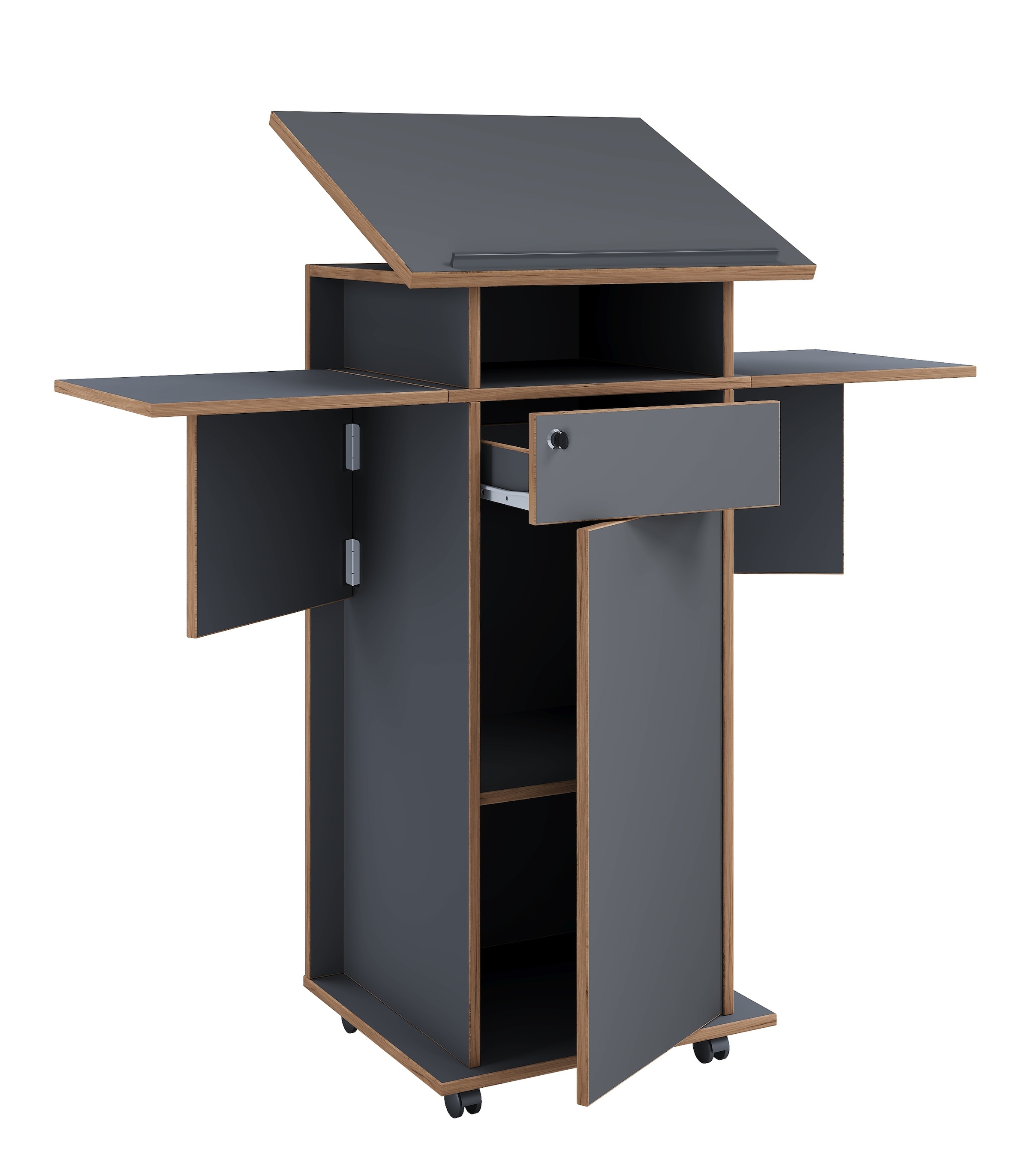 VCM Stehpult »Holz Stehpult Rednerpult Stehtisch Rollen Salia T« 1 Stk. tlg.