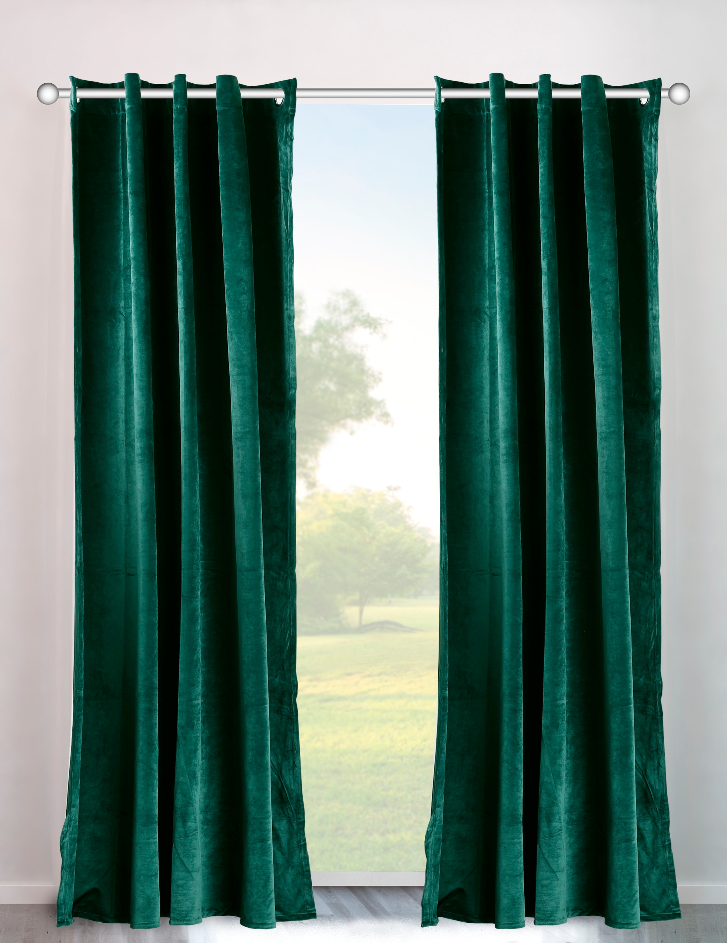 Vorhang »Velvet Uni«, (2 St.), Samt, 2-er Set, Vorhang, edel, einfarbig
