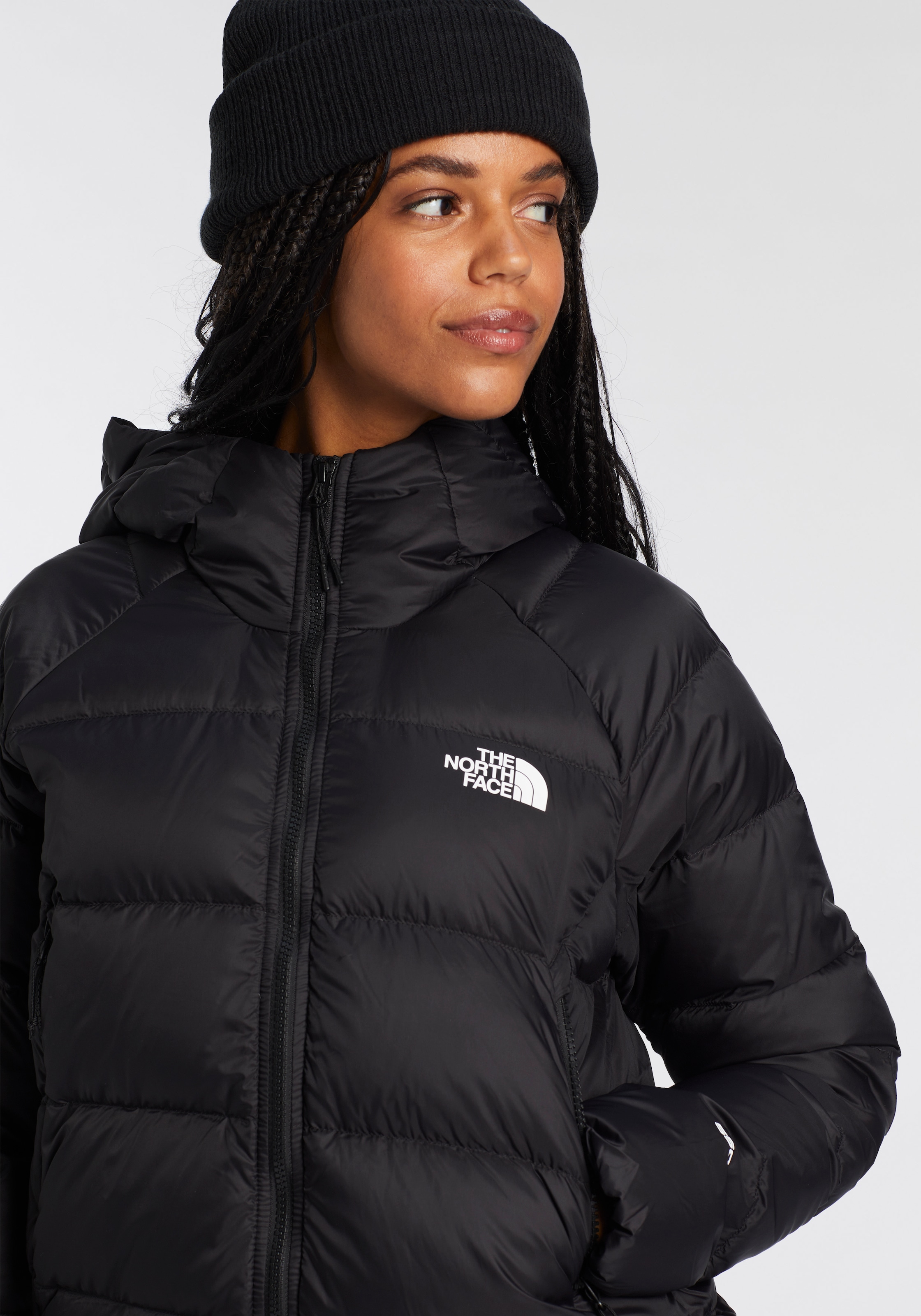 The North Face Daunenjacke »W HYALITE DOWN HOODIE - EU«, (1 St.), mit Kapuze, mit Logodruck