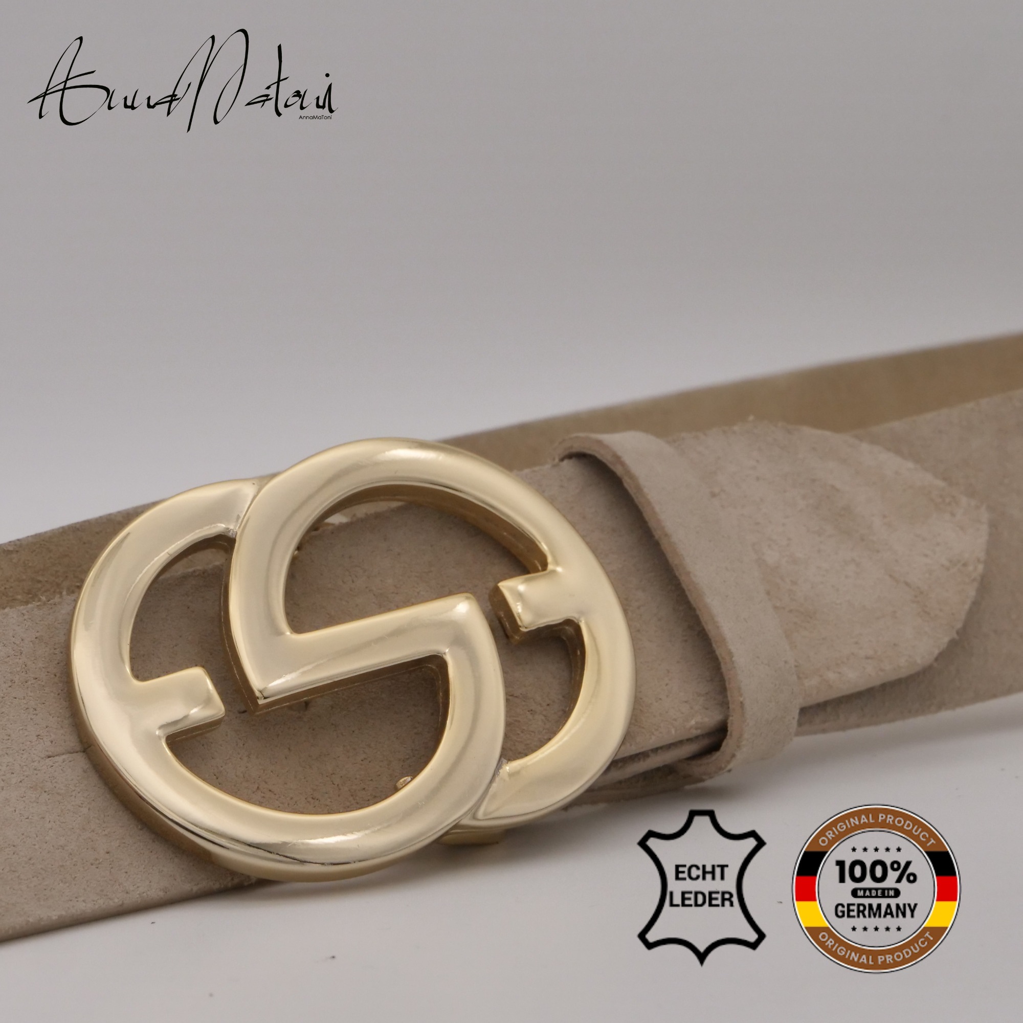 AnnaMatoni Ledergürtel "AnnaMatoni Damen Ledergürtel in hochwertigem Velour günstig online kaufen
