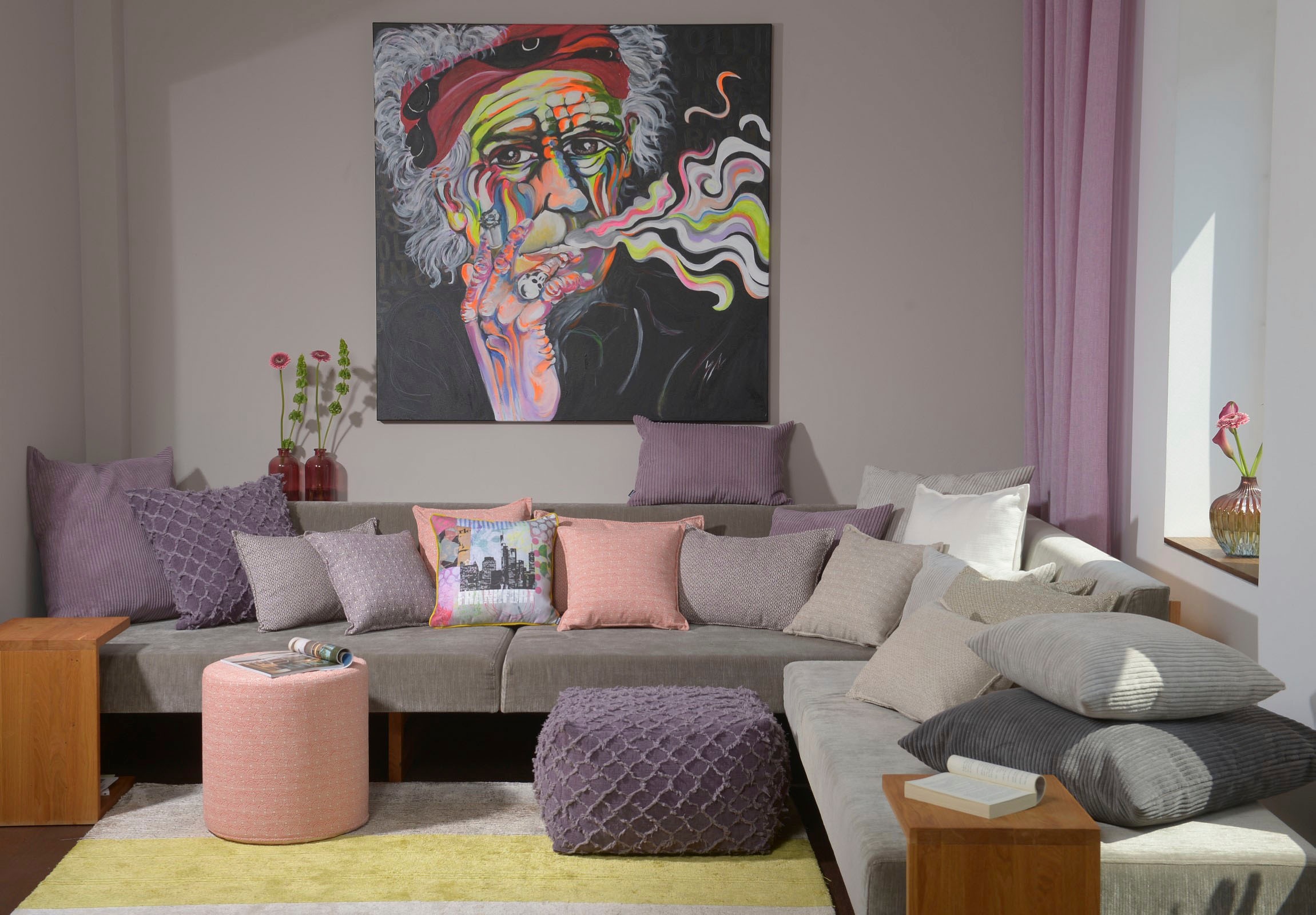 H.O.C.K. Dekokissen "Ivy" leicht gemustert, Kissenhülle mit Füllung, 1 Stüc günstig online kaufen