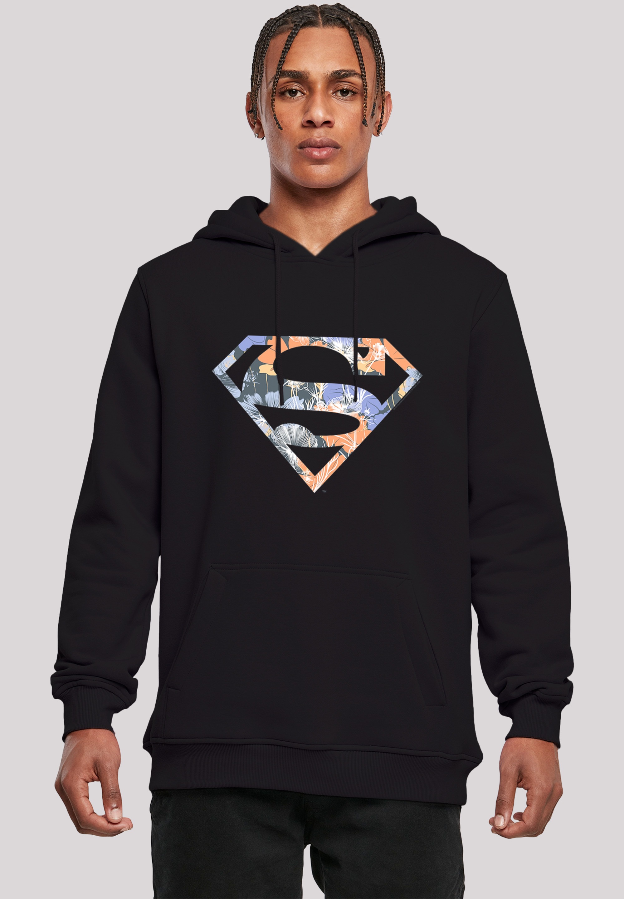 F4NT4STIC Sweatshirt "Hoodie DC Comics Superman Floral Logo Superheld", Herren,Premium Merch,Slim-Fit,Kapuzenpullover,Be