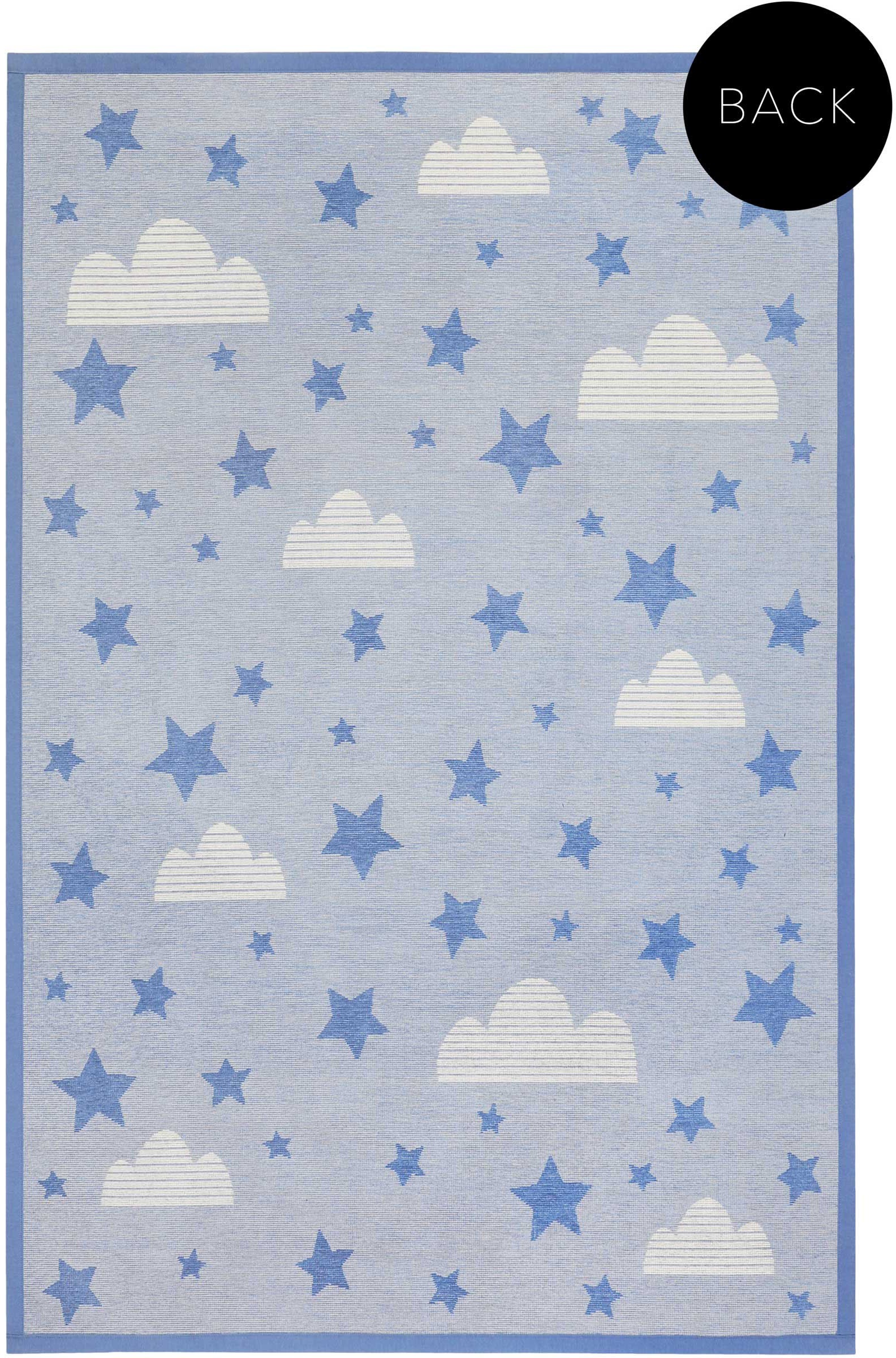 Kinderteppich ESPRIT "Whale Buddy ESP-005", blau, B:70cm H:10mm L:140cm, Baumwolle, Polyester, Teppiche, Kinderteppich, Wendeteppich, Tiermotiv oder Sternenhimmel, Kinderzimmer 3