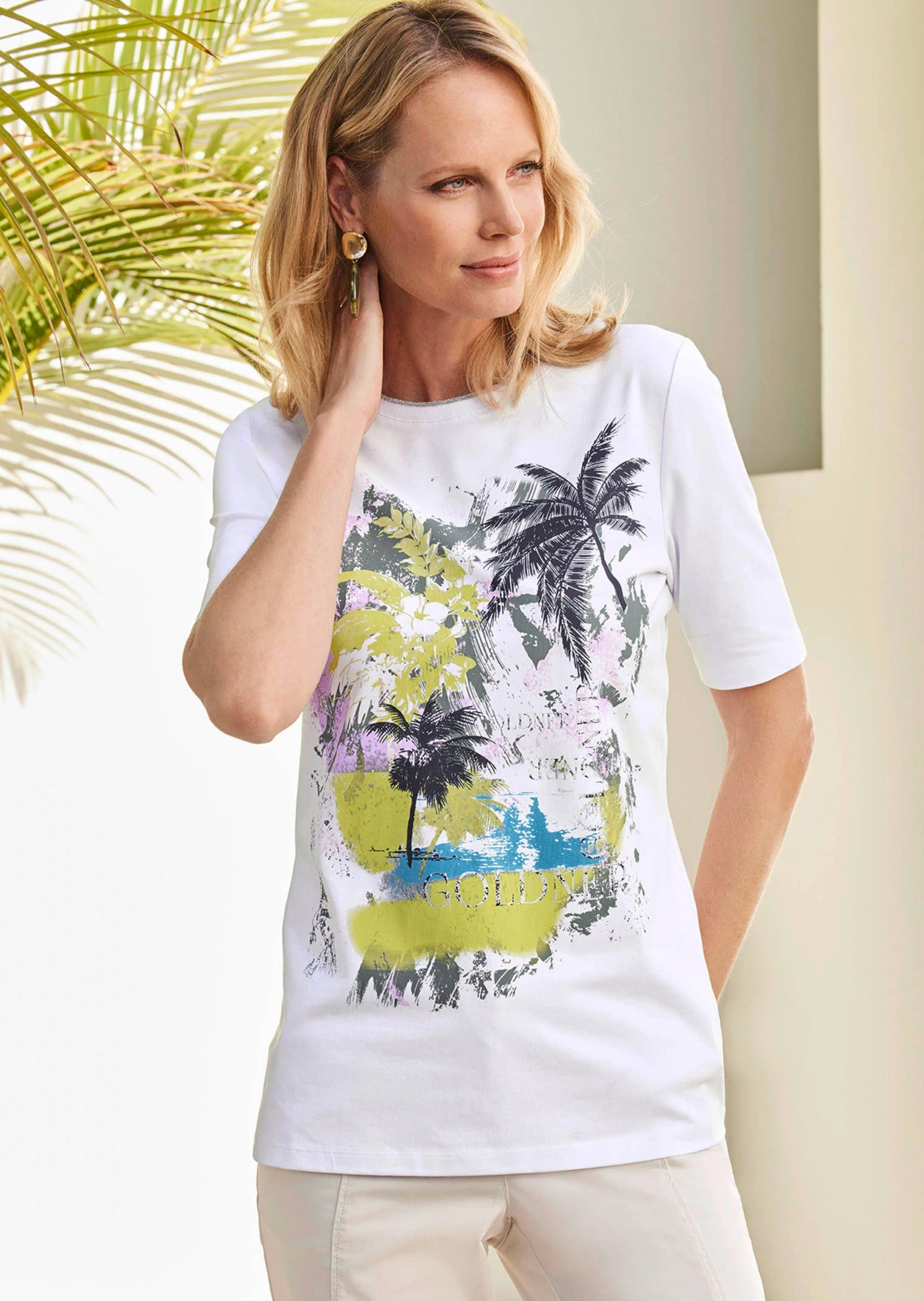 GOLDNER Print-Shirt »Kurzgröße Druckshirt aus pflegeleichtem Baumwoll-Jersey«