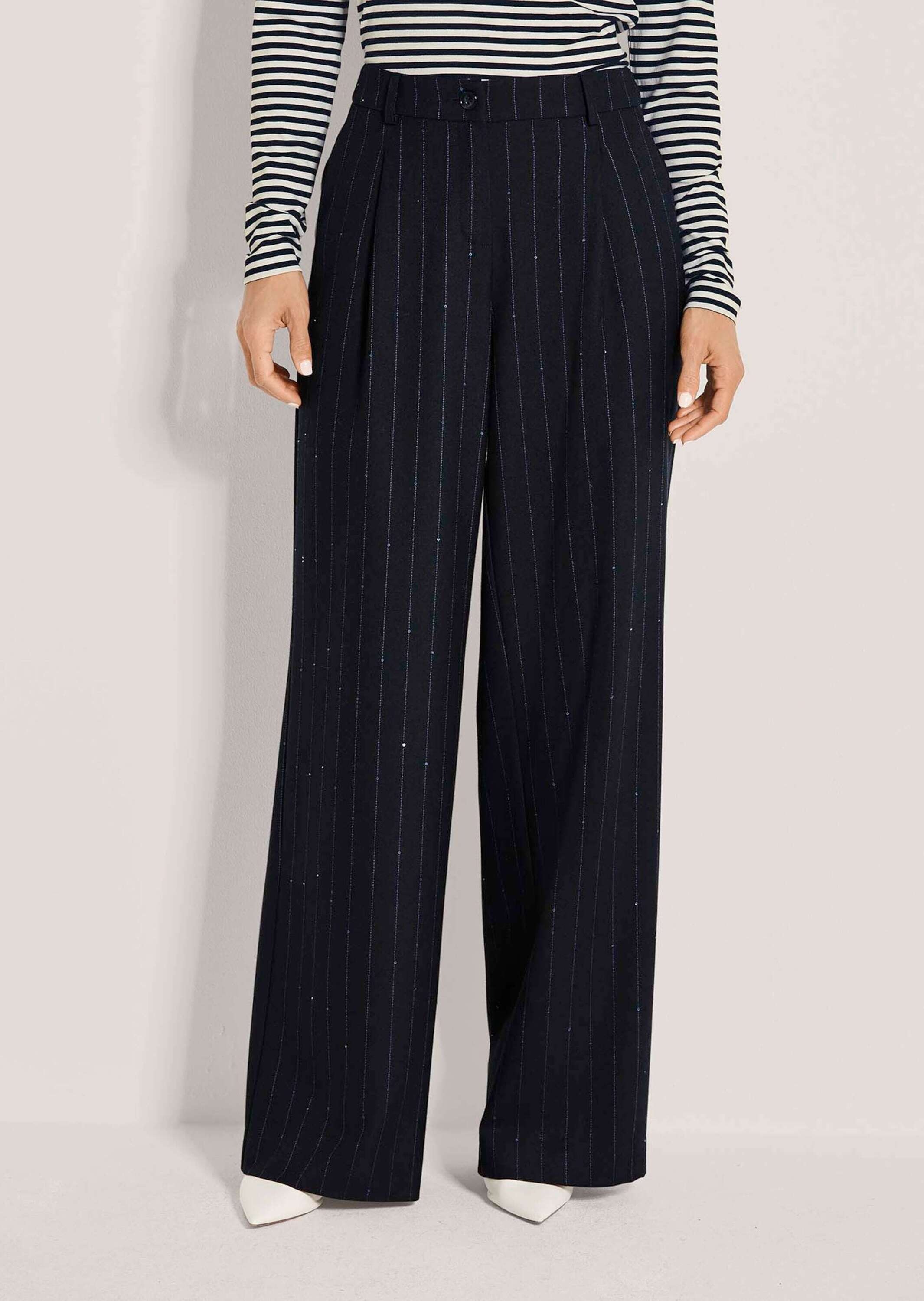 MADELEINE Bundfaltenhose »Hose Nadelstreifenhose mit Pailletten«