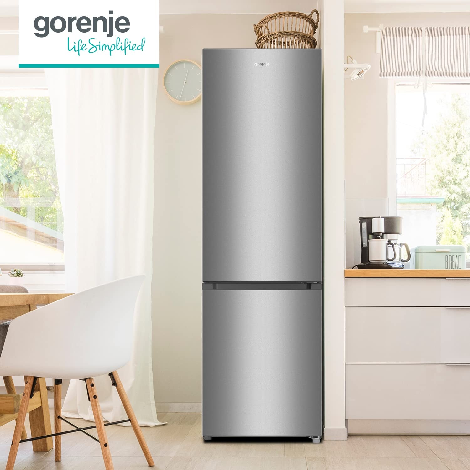 GORENJE Kühl-/Gefrierkombination »RK4182PS4« 180 cm hoch 55 cm breit LED-Innenbeleuchtung, CrispZone, Eco-Modus