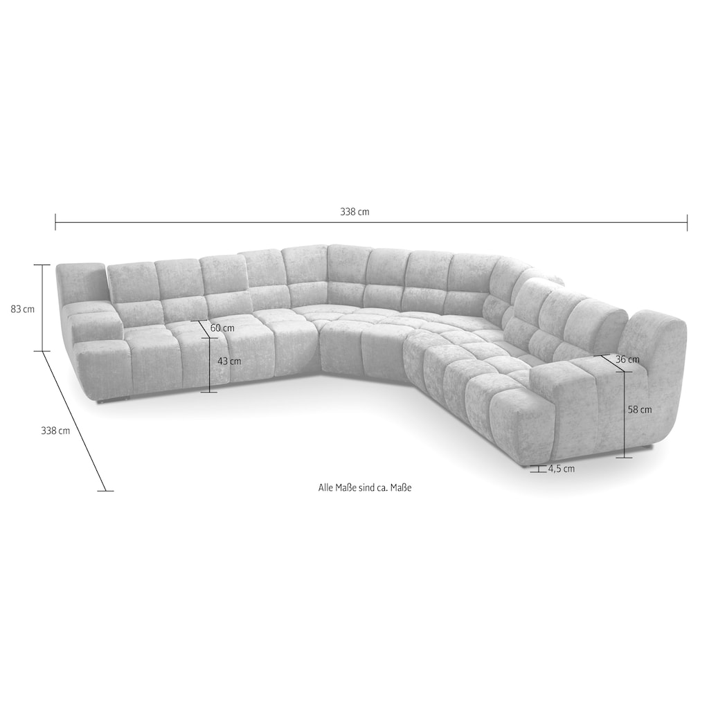 designwerk Ecksofa »Cielo«, mit Sitztiefenverstellung