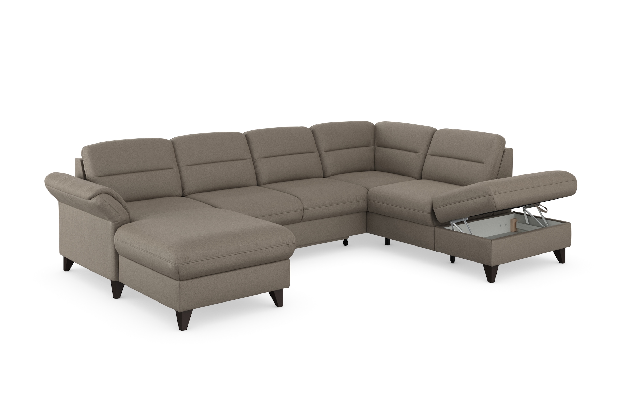 sit&more Wohnlandschaft »Mellum U-Form«, Federkern, wahlweise mit Bettfunktion, Stauraum und Armteilfunktion