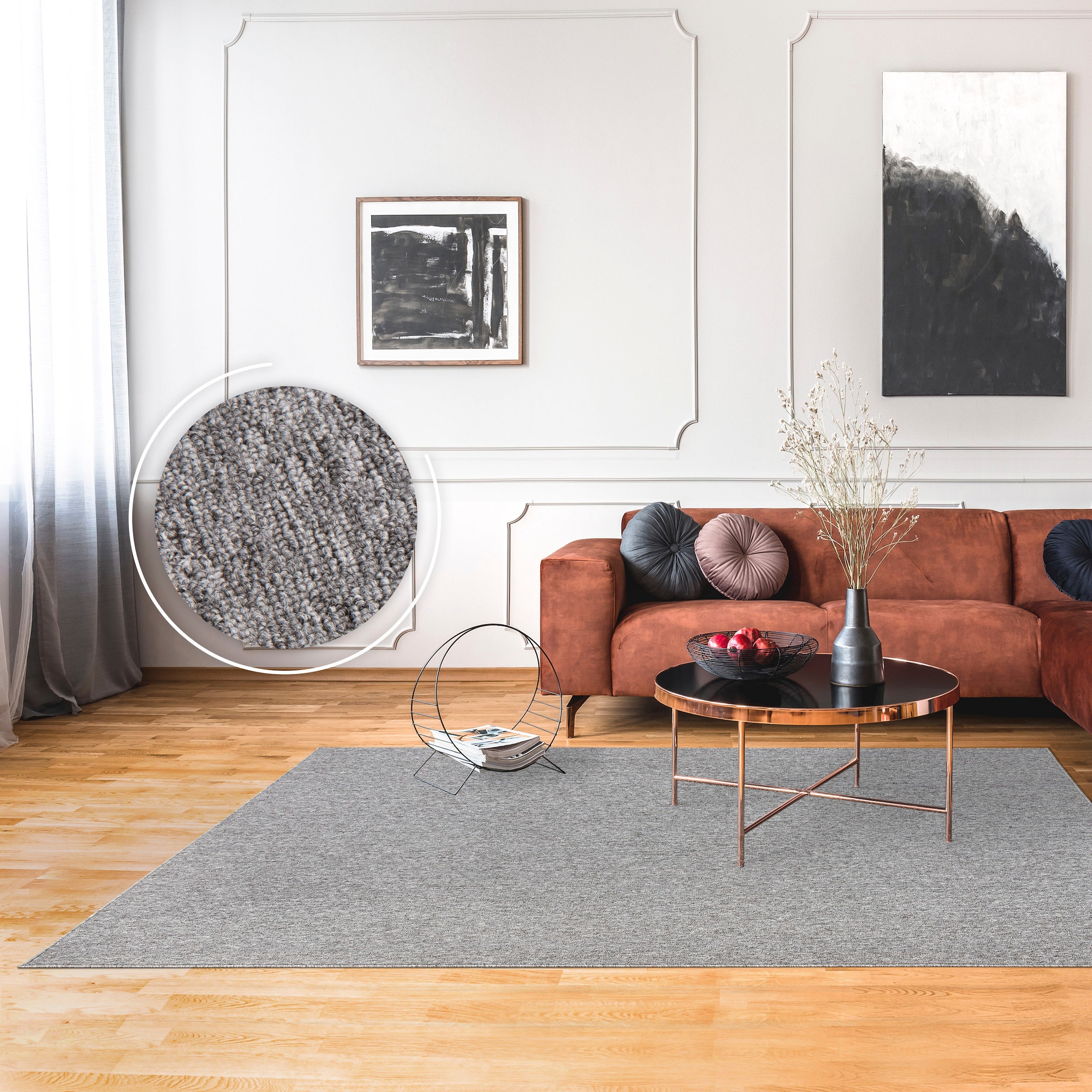 Teppich Kurzflor, Qualität, Home 610«, rechteckig, Wohnzimmer Paco BAUR »Barcelona strapazierfähige | bestellen meliert,