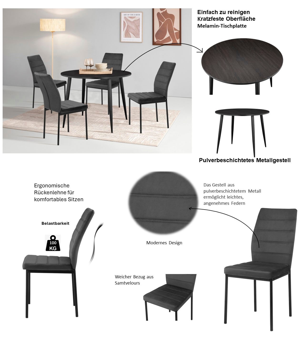 INOSIGN Essgruppe »Hilcresteg, TOPSELLER!, OTTOs Choice«, (Esszimmer, Essgruppe, Sitzgruppe TOPSELLER!)