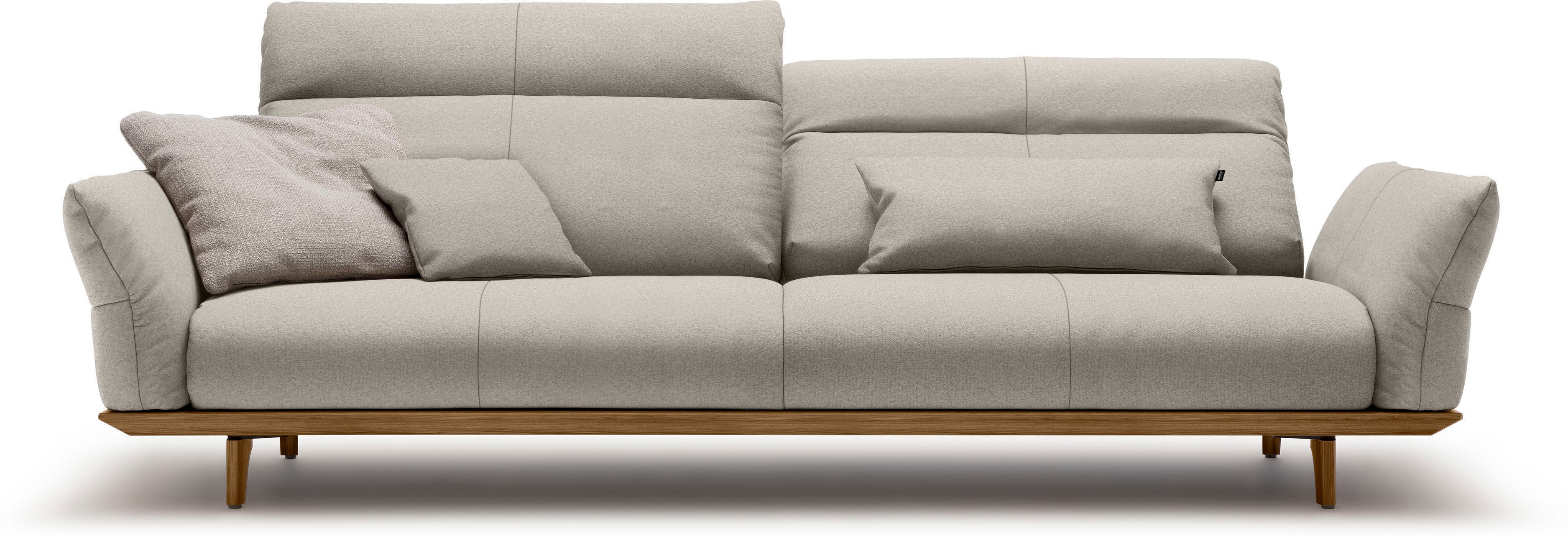 Creation BY ROLF BENZ 4-Sitzer "CR.460 mit verstellbarer Rückenlehne, Designsofa, bequem" Sockel in Nussbaum, Füße Nussbaum, Breite 248 cm