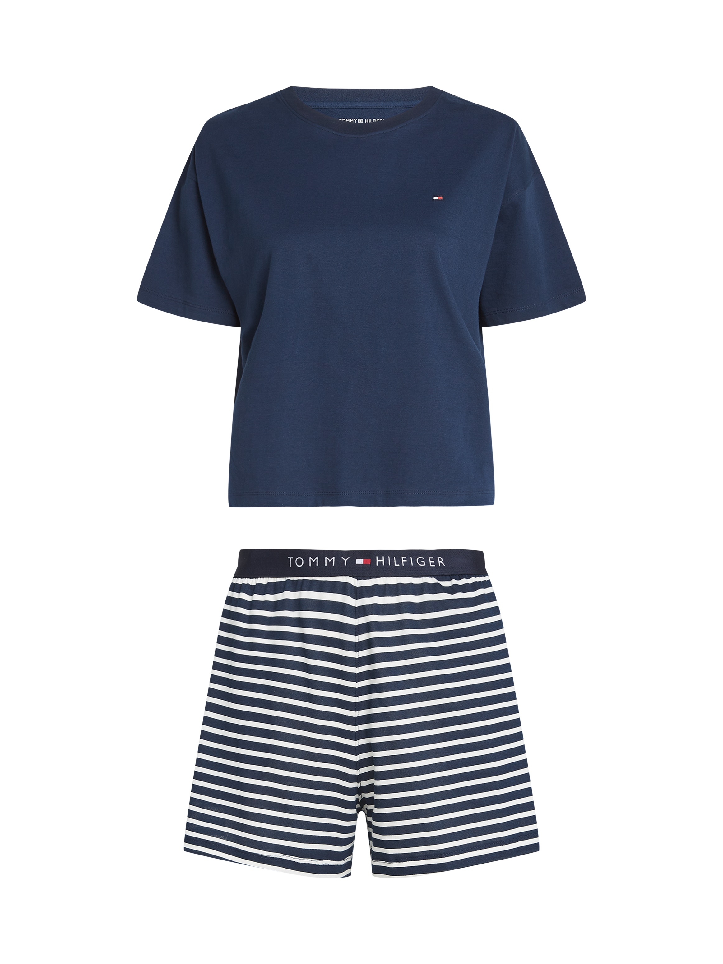 Tommy Hilfiger Underwear Pyjama »SS PRT PJ SHORT SET«, (Set, 2 tlg., 2tlg), mit Muster, Logo