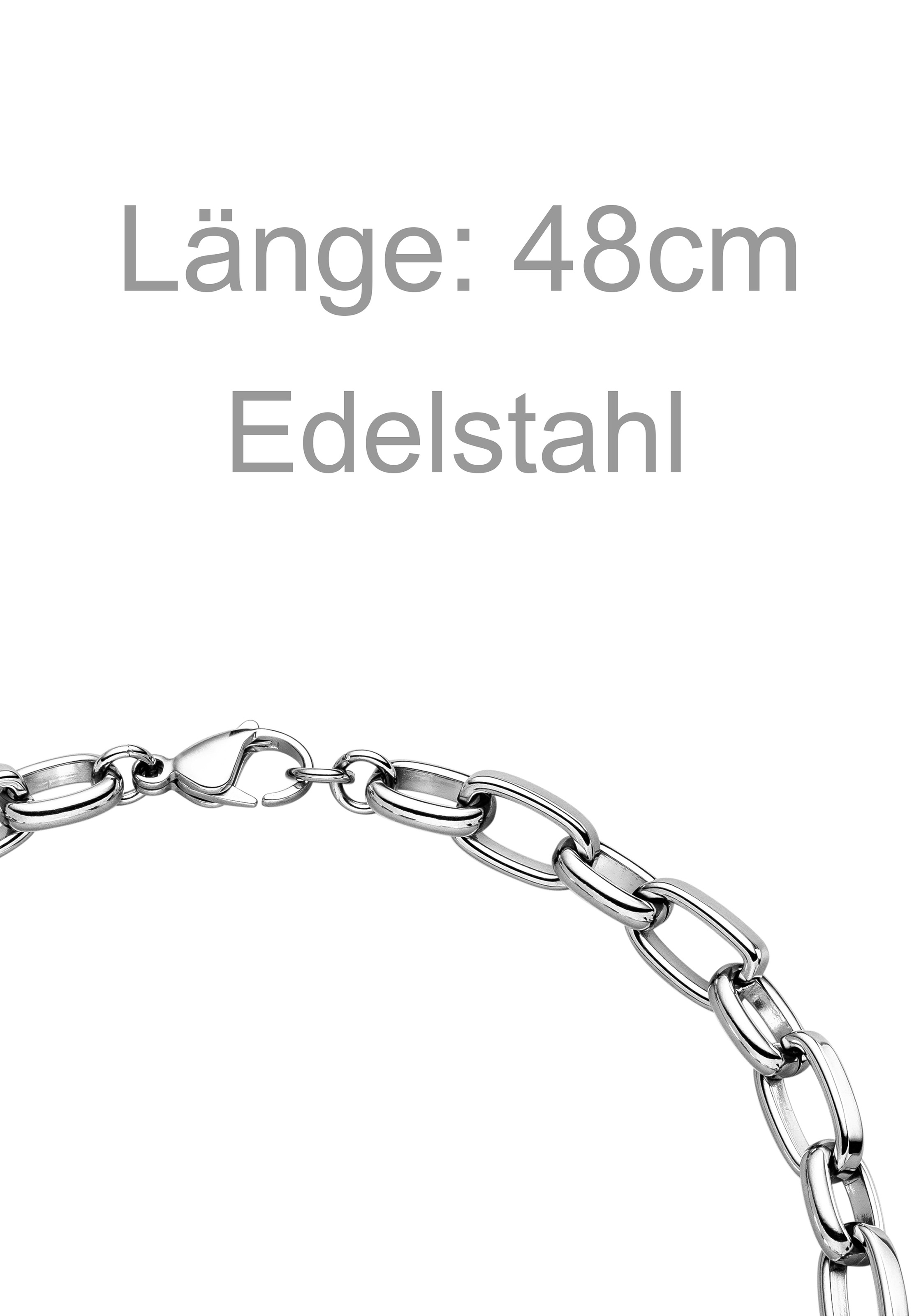 JOBO Statementkette »Kette Statement 10 mm« Edelstahl oder Bicolor-Optik 48 cm