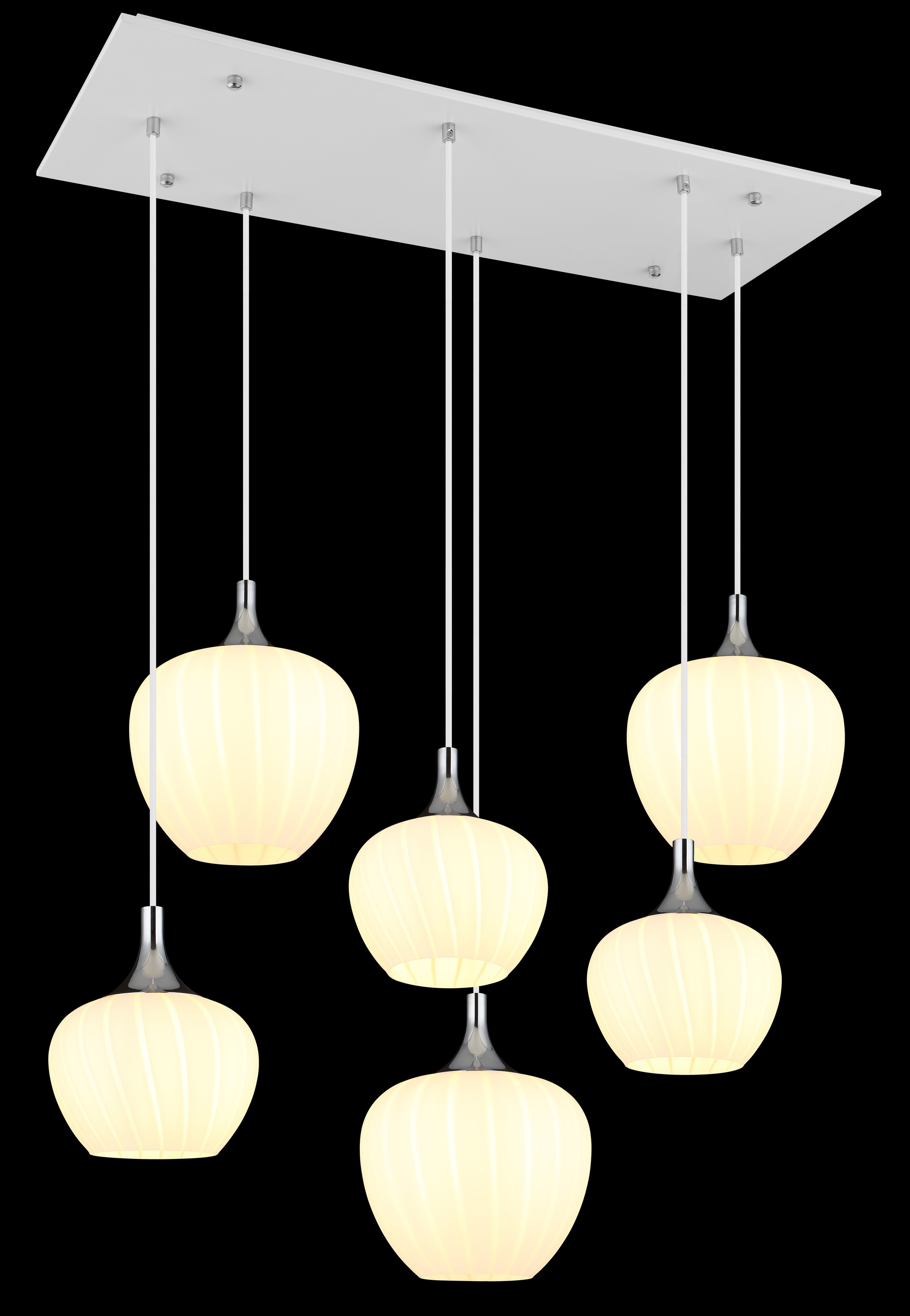 GLOBO LIGHTING Hängeleuchte »MAXY« E27 1 Stk. Hängelampe weiß Glas opal Dekorillen Esszimmer Esstisch