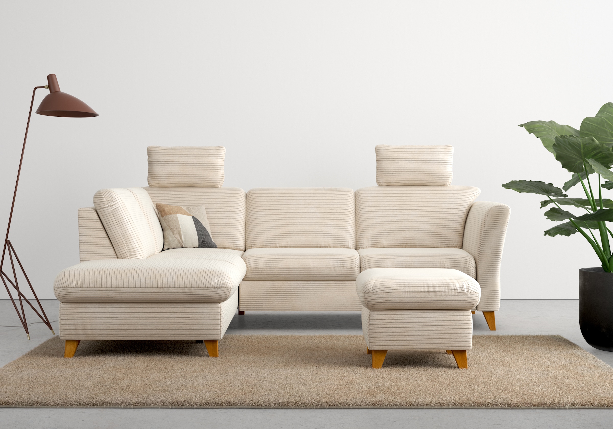 Home affaire Ecksofa "Trelleborg L-Form" wahlweise mit Bettfunktion und Bet günstig online kaufen