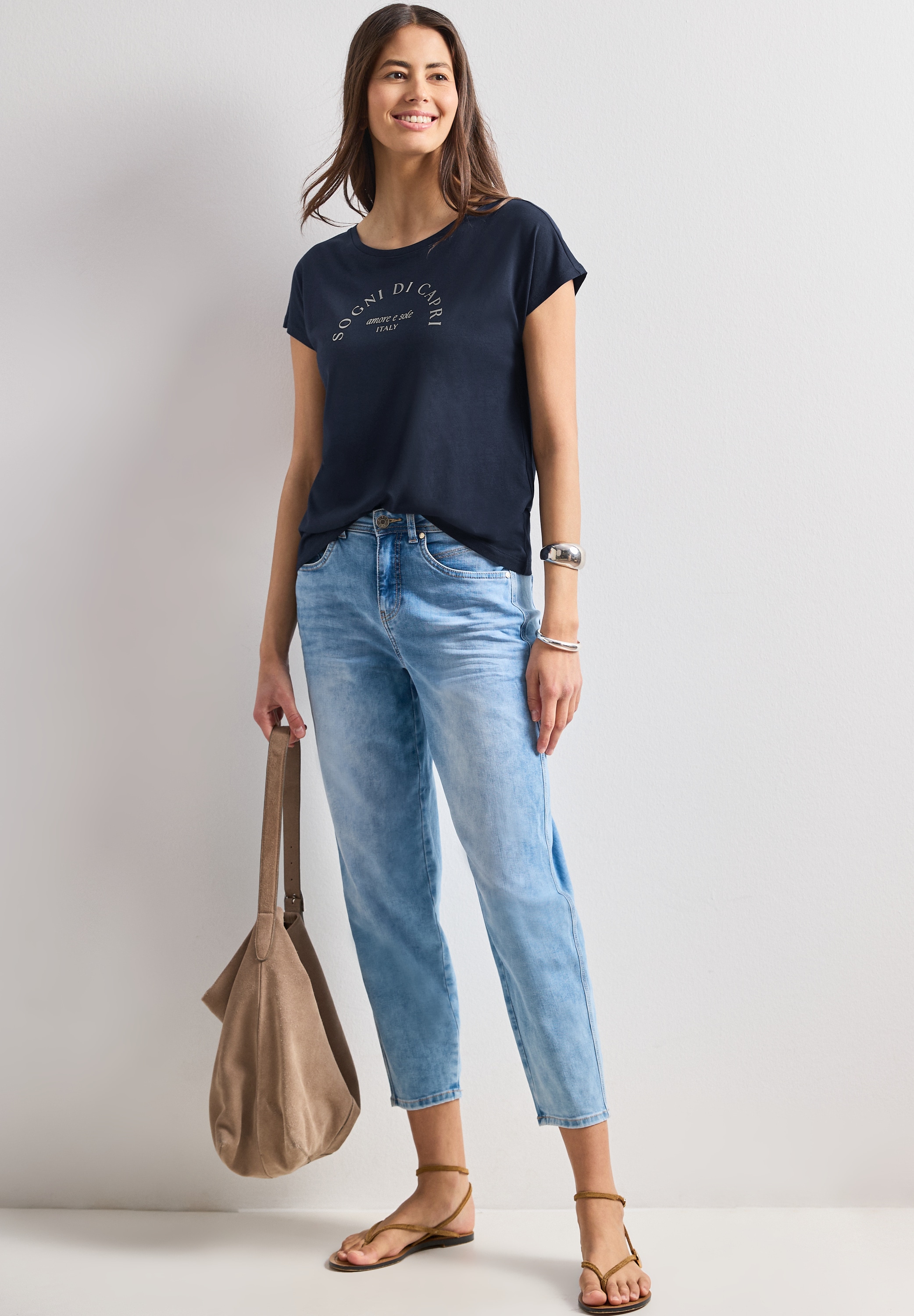STREET ONE T-Shirt aus softem Materialmix