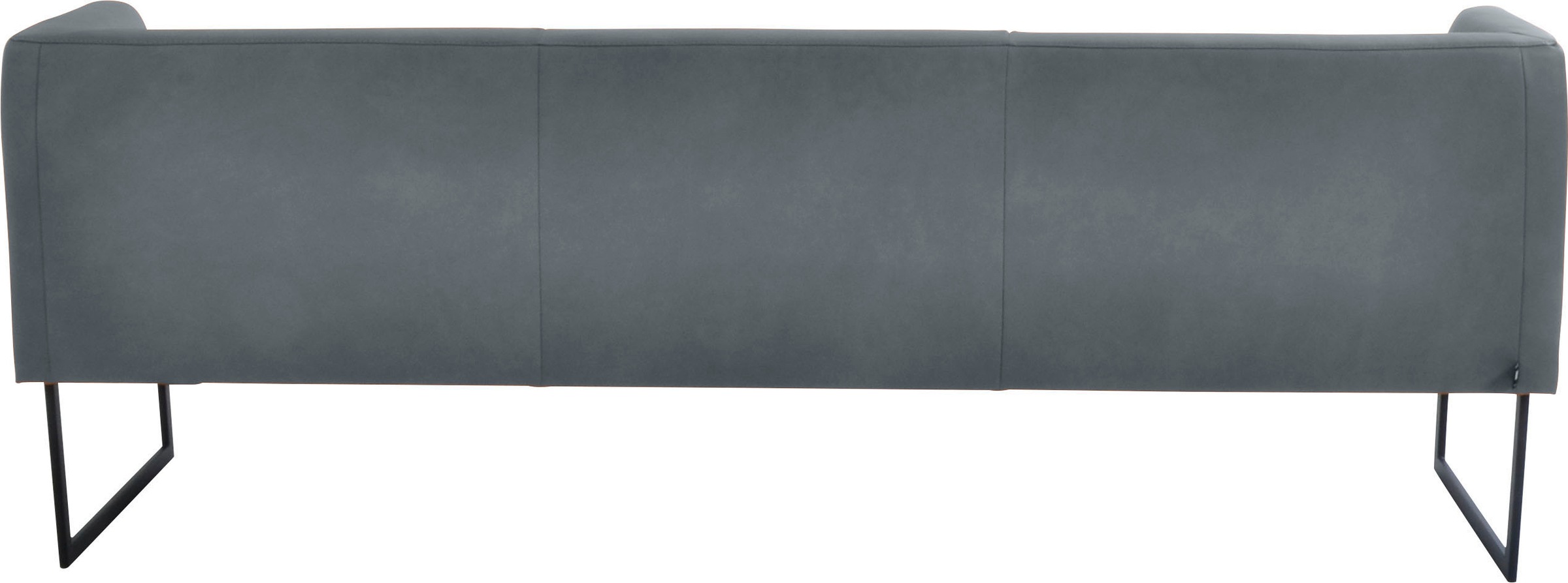 Polsterbank K+W KOMFORT & WOHNEN "Cube", blau (aqua 54), B:229cm H:82cm T:67cm, Sitzbänke, Polsterbank, Hammerkissenoptik, 2 Breiten, Metallkufe schwarz 2